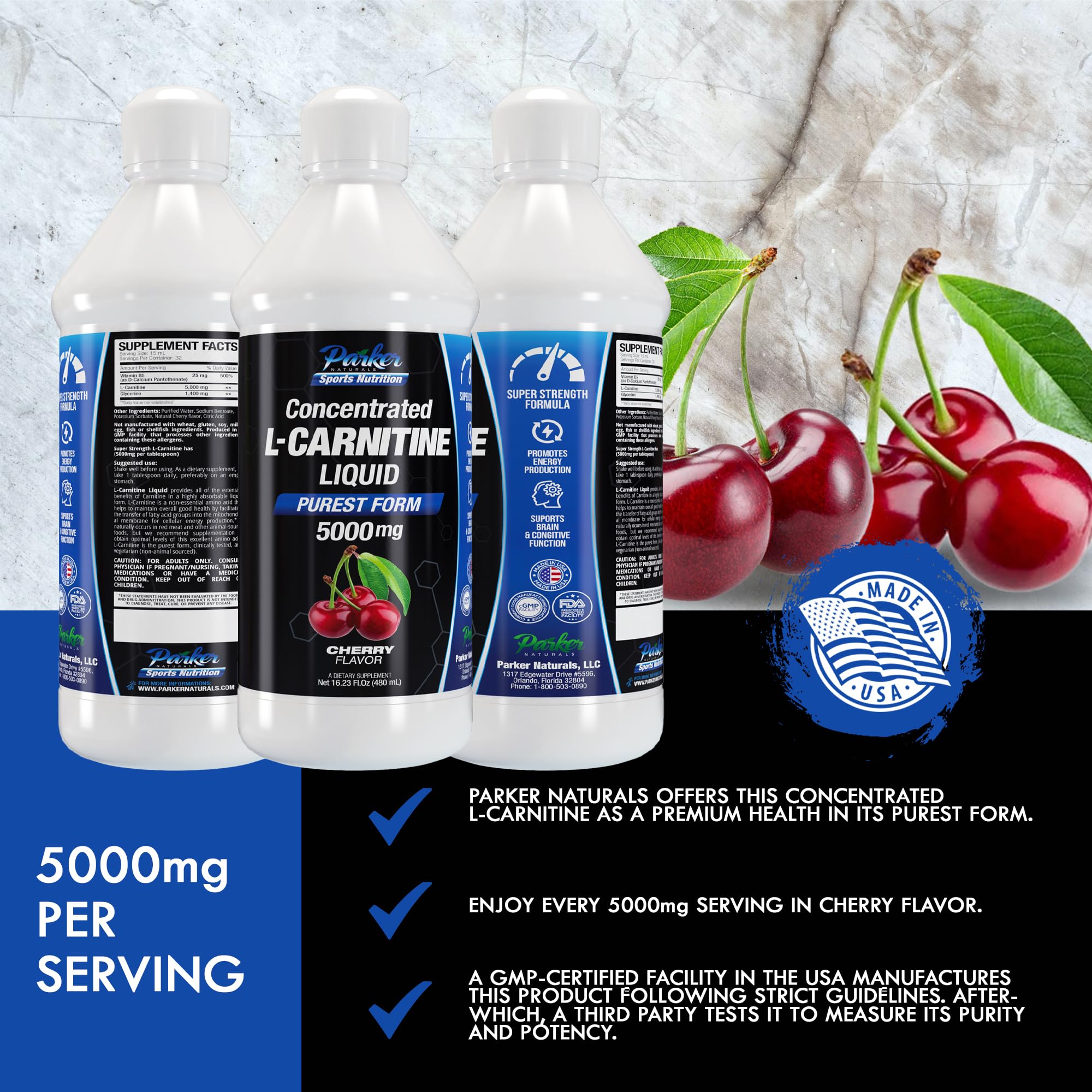 Parker Naturals L-Carnitine 5000 Mg Premium Dietary Supplement Liquid - 16 Oz All Natural Parker NaturalsAu supplements