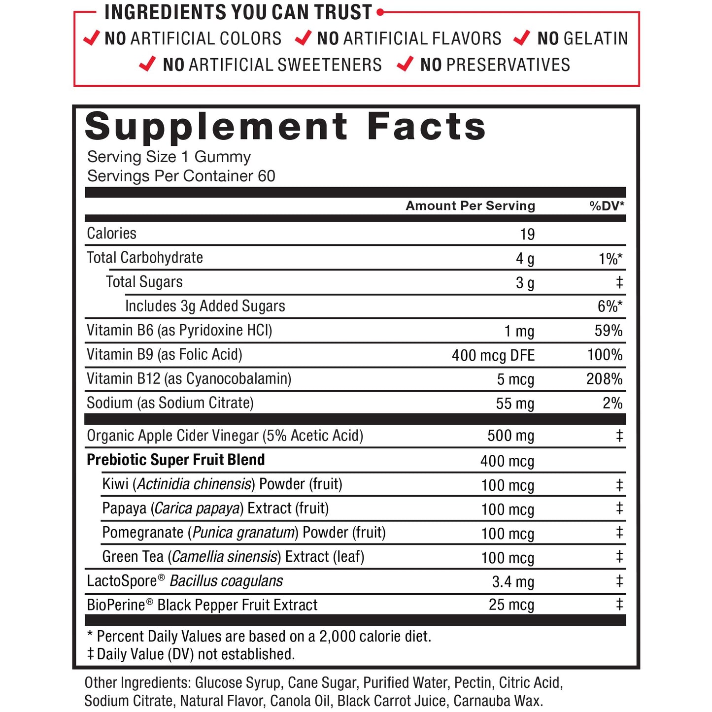 Force Factor ProbioSlim Apple Cider Vinegar Gummies with Organic LactoSpore Probiotics Force FactorUS supplements