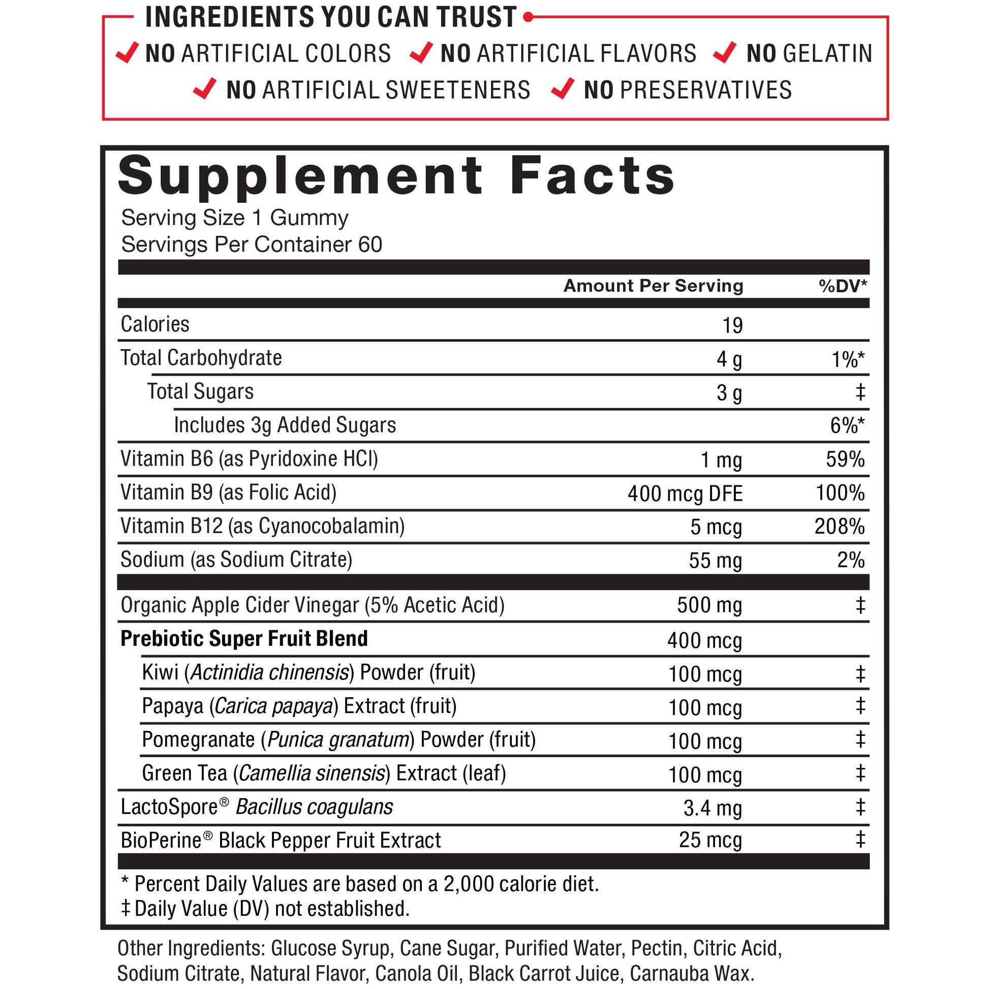 Force Factor ProbioSlim Apple Cider Vinegar Gummies with Organic LactoSpore Probiotics Force FactorUS supplements
