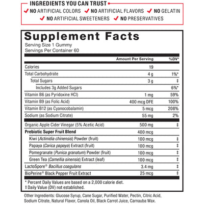 Force Factor ProbioSlim Apple Cider Vinegar Gummies with Organic LactoSpore Probiotics Force FactorUS supplements