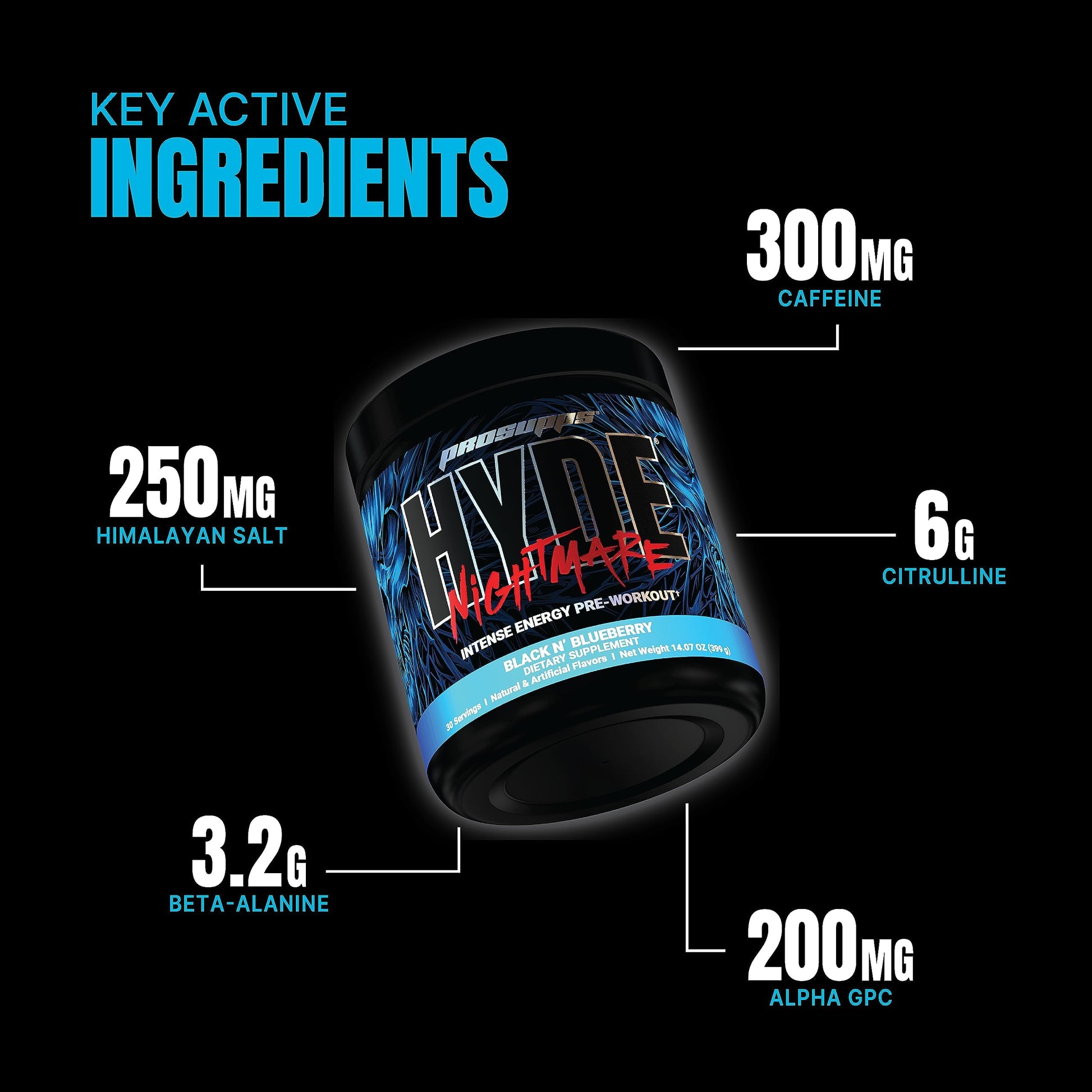 PROSUPPS Hyde Nightmare Pre-Workout Powder Energy Drink - Intense Energy, Mental PROSUPPSAu supplements