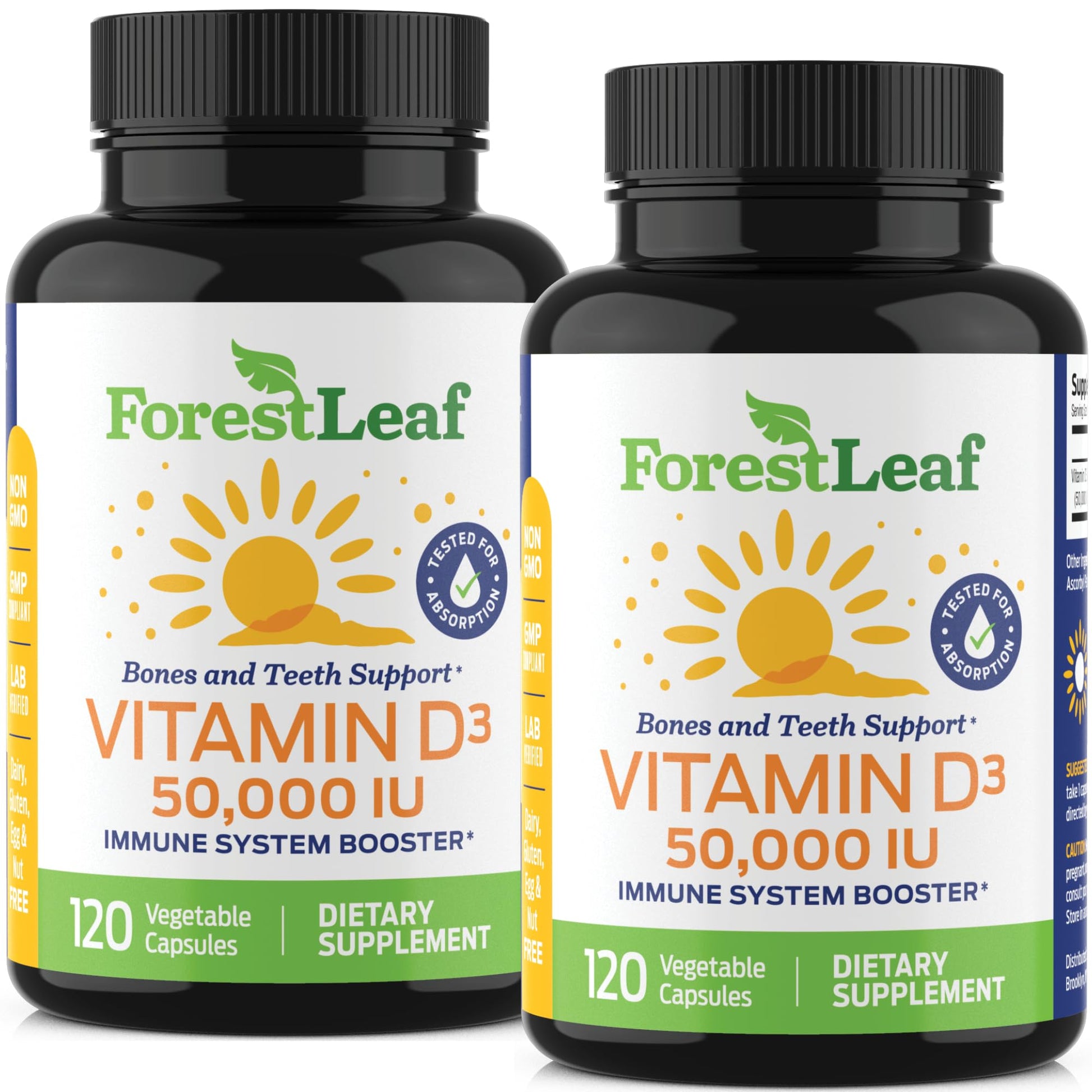 ForestLeaf - Vitamin D3 IU Weekly Supplement - (50,000 IU - 120 Count - 2 Pack) ForestLeafAu supplements