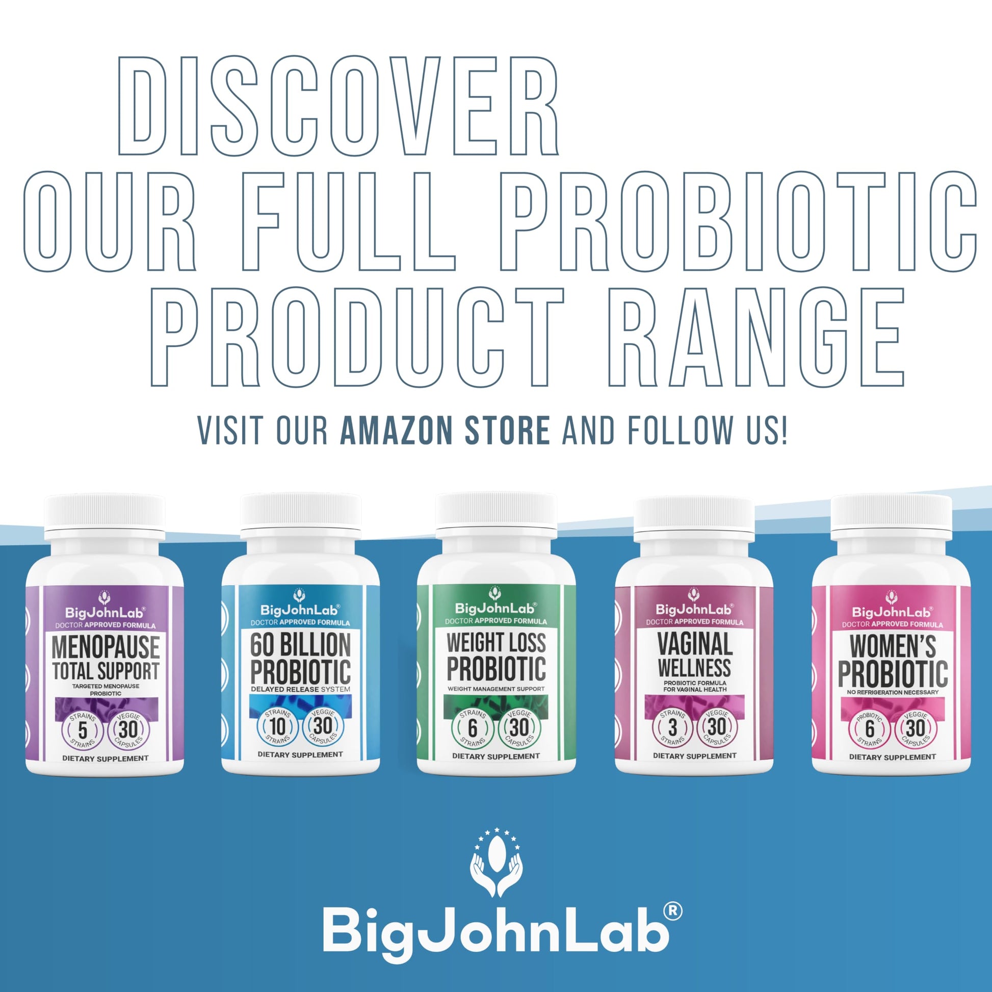 BIGJOHNLAB® - Probiotics for Weight Management & Bloating - 6 Probiotic Strains - Prebiotics - Key Ingredient Cayenne & Green Tea - Supports Gut Health - Weight Management for Women & Men - 30 CT BIGJOHNLABAu supplements