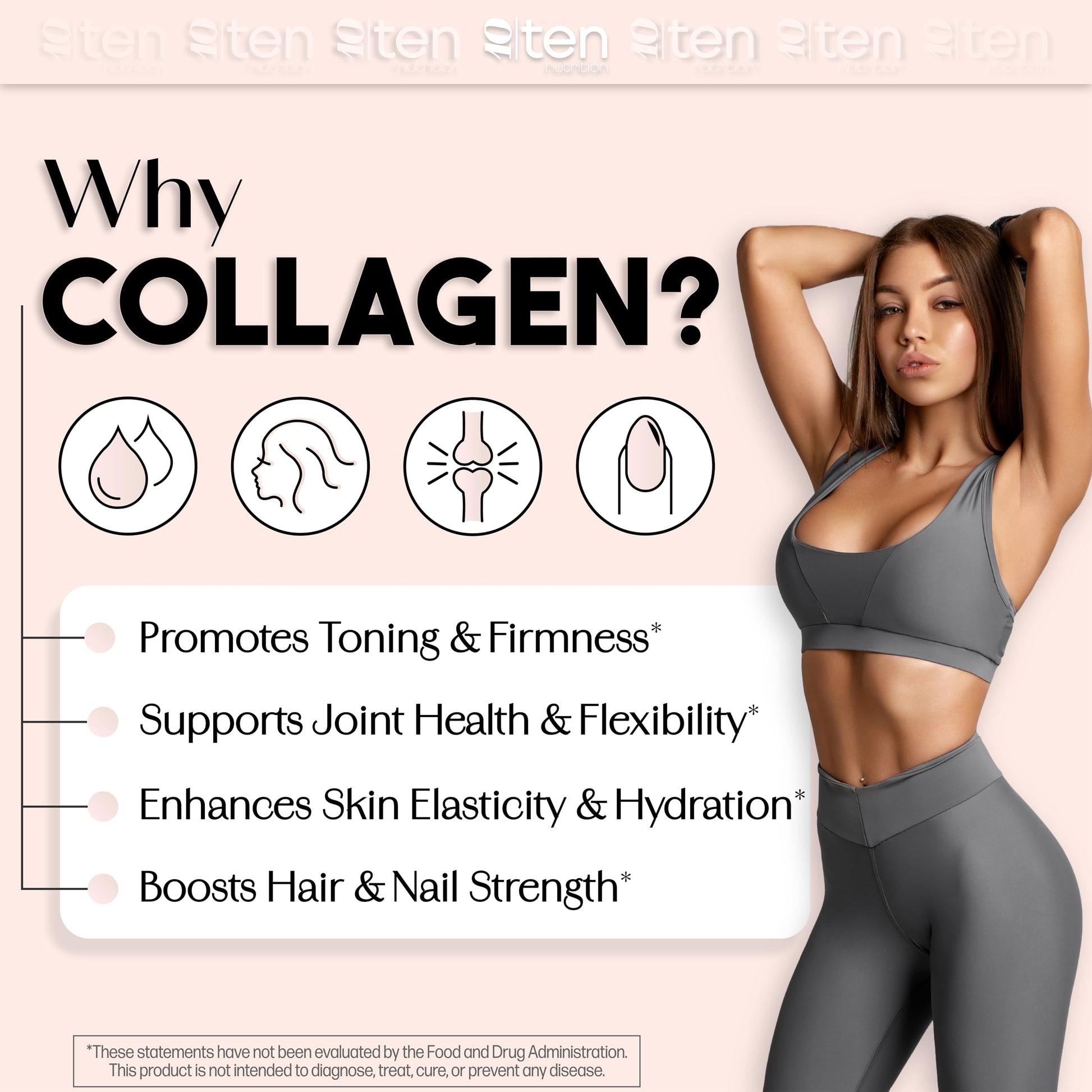 New - Creatine + Collagen for Women – Supports Lean Muscle Growth & Development, Booty Gain, Energy & Recovery – 5g Creatine Monohydrate Plus 5000mg Collagen Peptides Combo – Unflavored, 30 Servings 10Ten NutritionAu supplements
