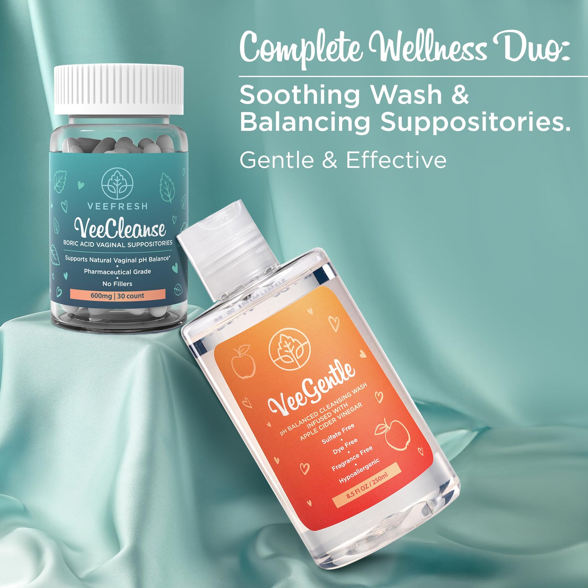 VeePower Lite - Vaginal Health Bundle - Control and Prevent Vaginal Odor - Includes VeeGentle VeeFreshAu supplements