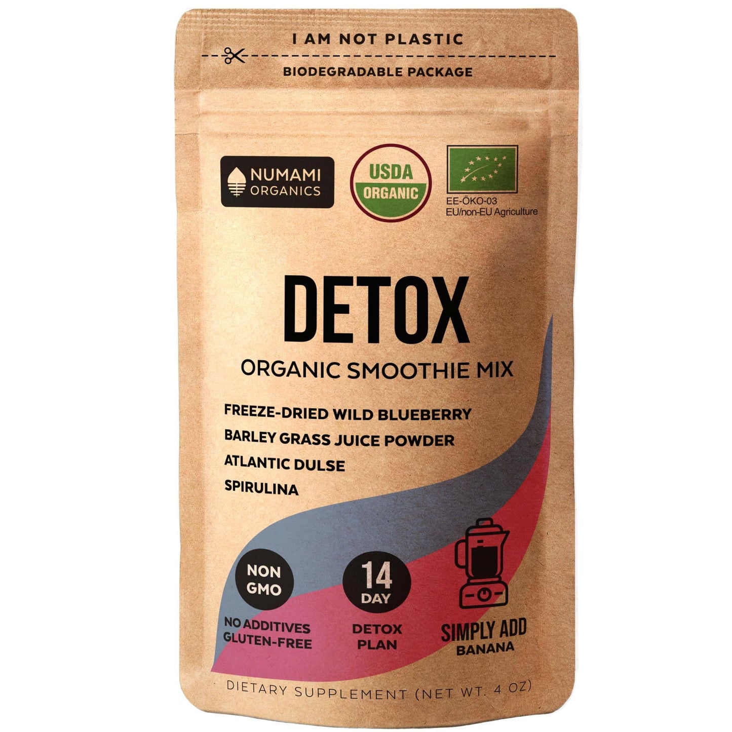 Numami Organic Detox Blueberry Smoothie Powder with Healthy Spirulina, Atlantic Dulse NumamiUS supplements