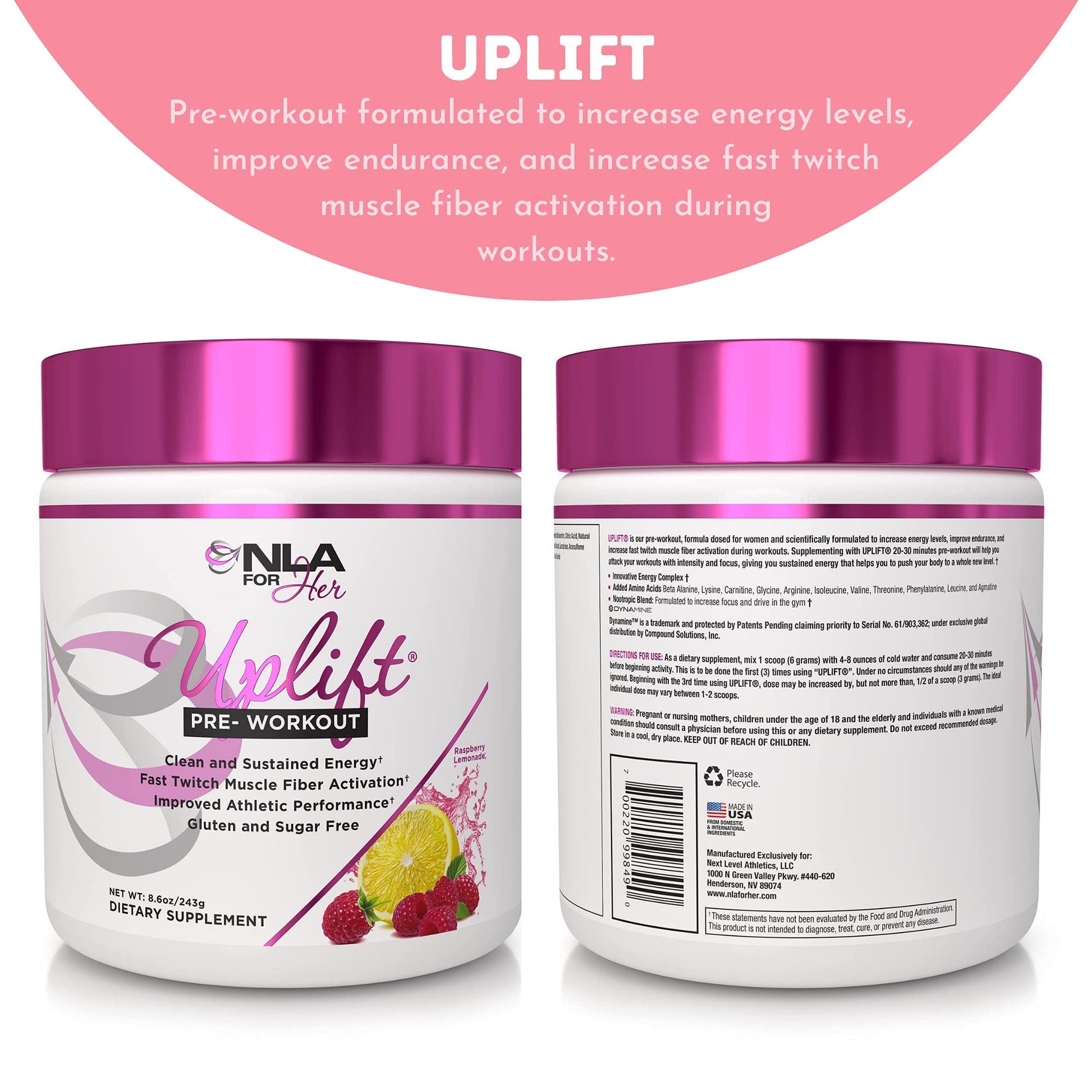 NLA for Her Pre/Intra Workout Stack (Includes Her Thermogenic Amino Georgia Peach NLA for HerAu supplements