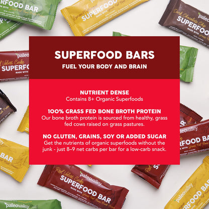 Paleovalley Superfood Bars – Red Velvet– 10 Pack – 9g Protein per Bar – Gluten-Free, Grain-Free, Paleo, Non-GMO – On-the-Go Snack PaleovalleyUS supplements