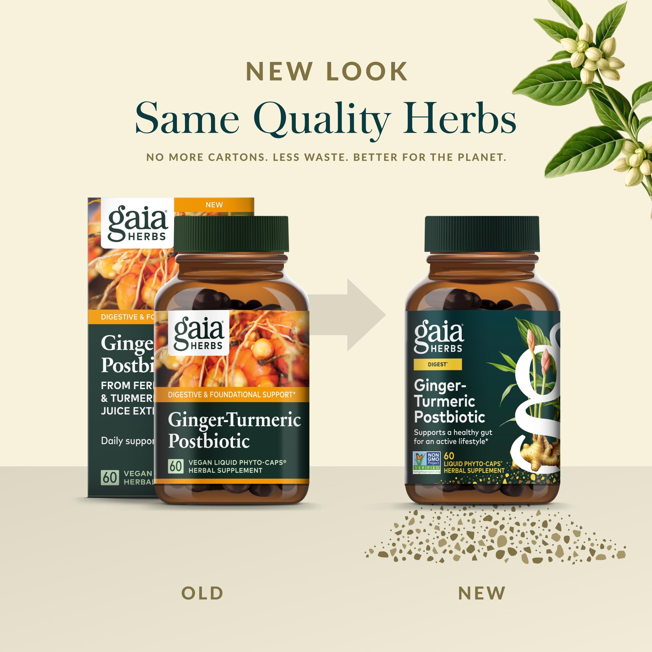 Gaia Herbs Ginger-Turmeric Postbiotic - Healthy Gut Support* - 60 Vegan Liquid Phyto-Caps (30 Servings) Gaia HerbsAu supplements
