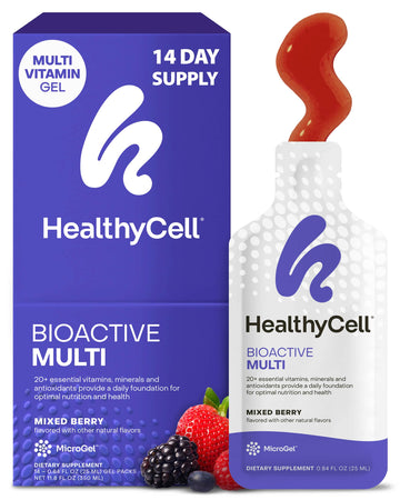 Healthycell Bioactive Daily Liquid Multivitamin for Men & Women – 20+ Essential Vitamins, Minerals & Antioxidants for Brain, Heart, Immune Support, Skin & Hair Support - 14 Gel Packs HealthycellAu supplements
