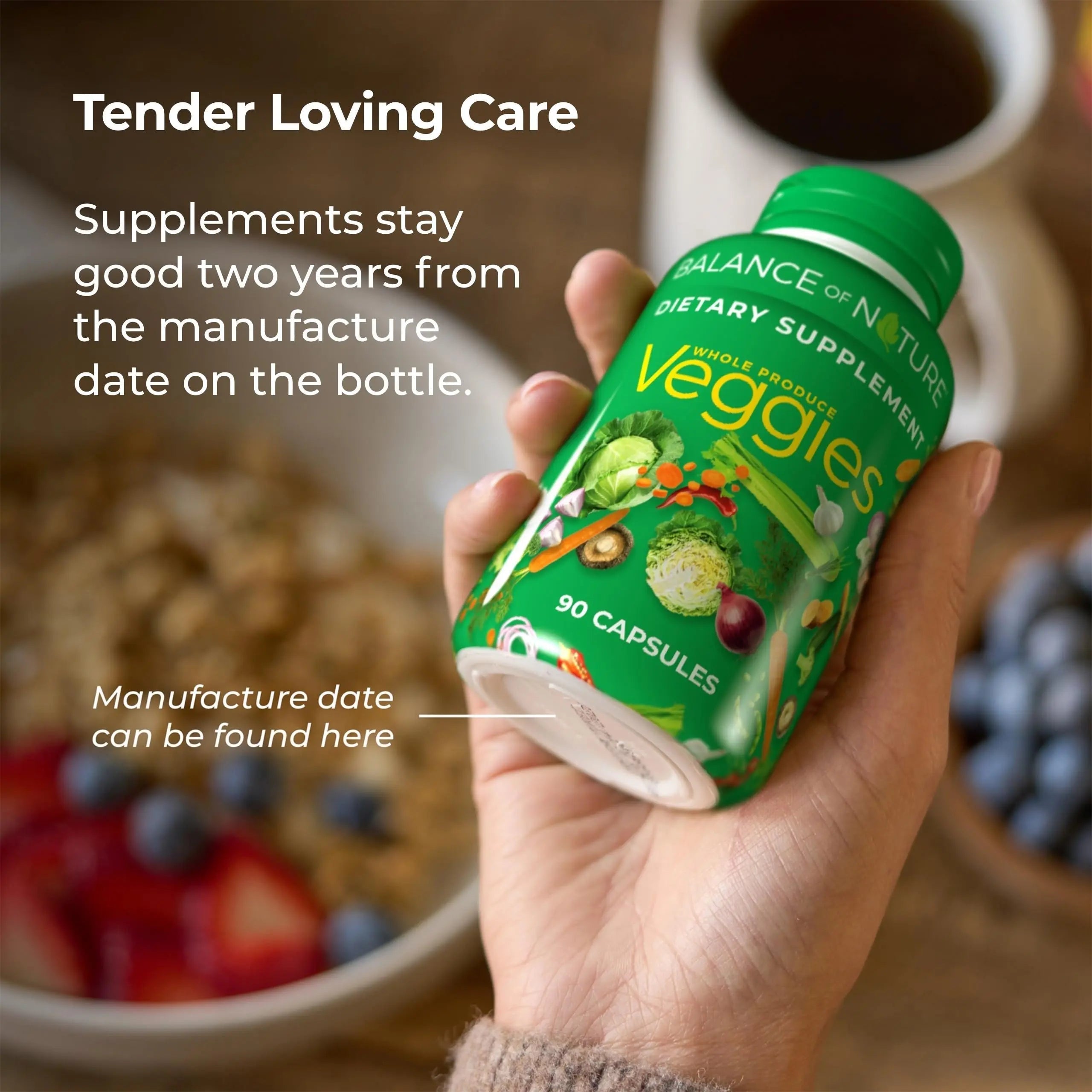 Balance of Nature Fruits & Veggies Supplements - Whole Fruit and Vegetable Ingredients for Women, Men, and Kids - 90 Fruits Capsules, 90 Veggies Capsules - 2 Sets Balance of NatureAu supplements