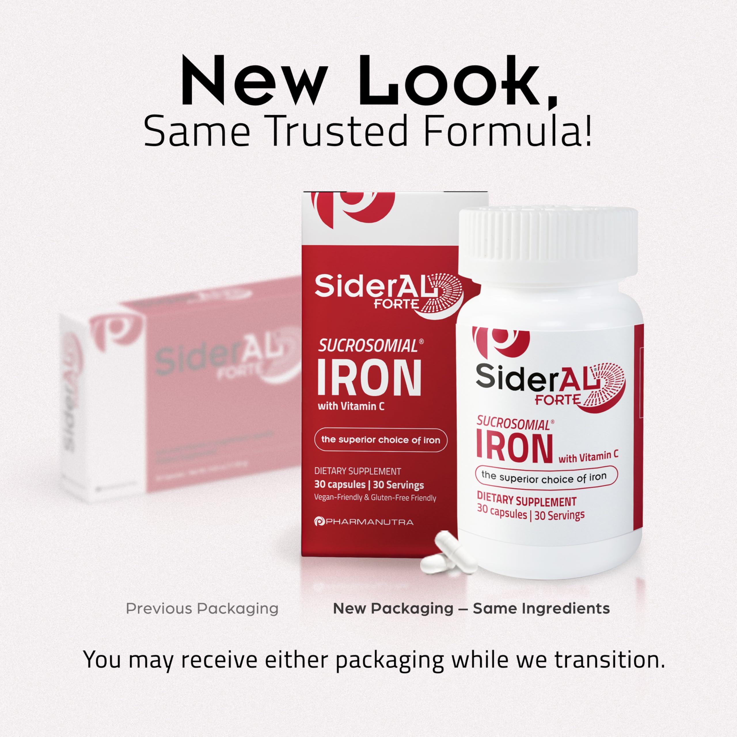 SiderAL Forte Iron Supplement Clinically Proven to Increase Levels Without Side Effects | Sucrosomial High Absorption Gentle Iron Pills for Women and Men | Vitamin C | Anemia & Energy Support | 30 ct PHARMANUTRAAu supplements