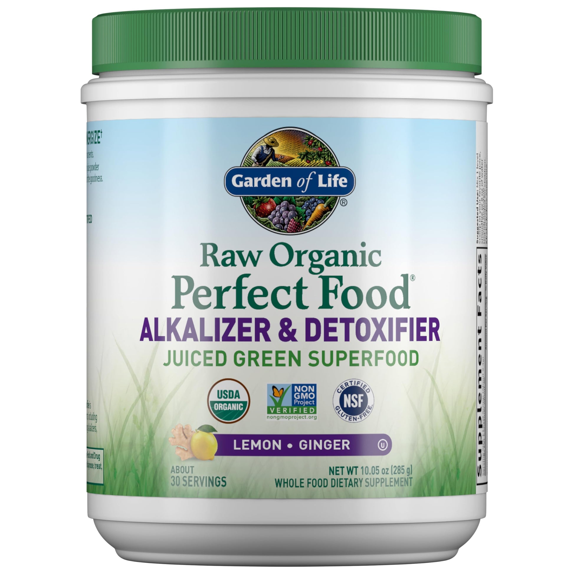 Garden of Life Raw Organic Perfect Food Alkalizer and Detoxifier, Lemon Ginger Flavored Superfood Powder Supplement, 30 Servings Garden of LifeAu supplements