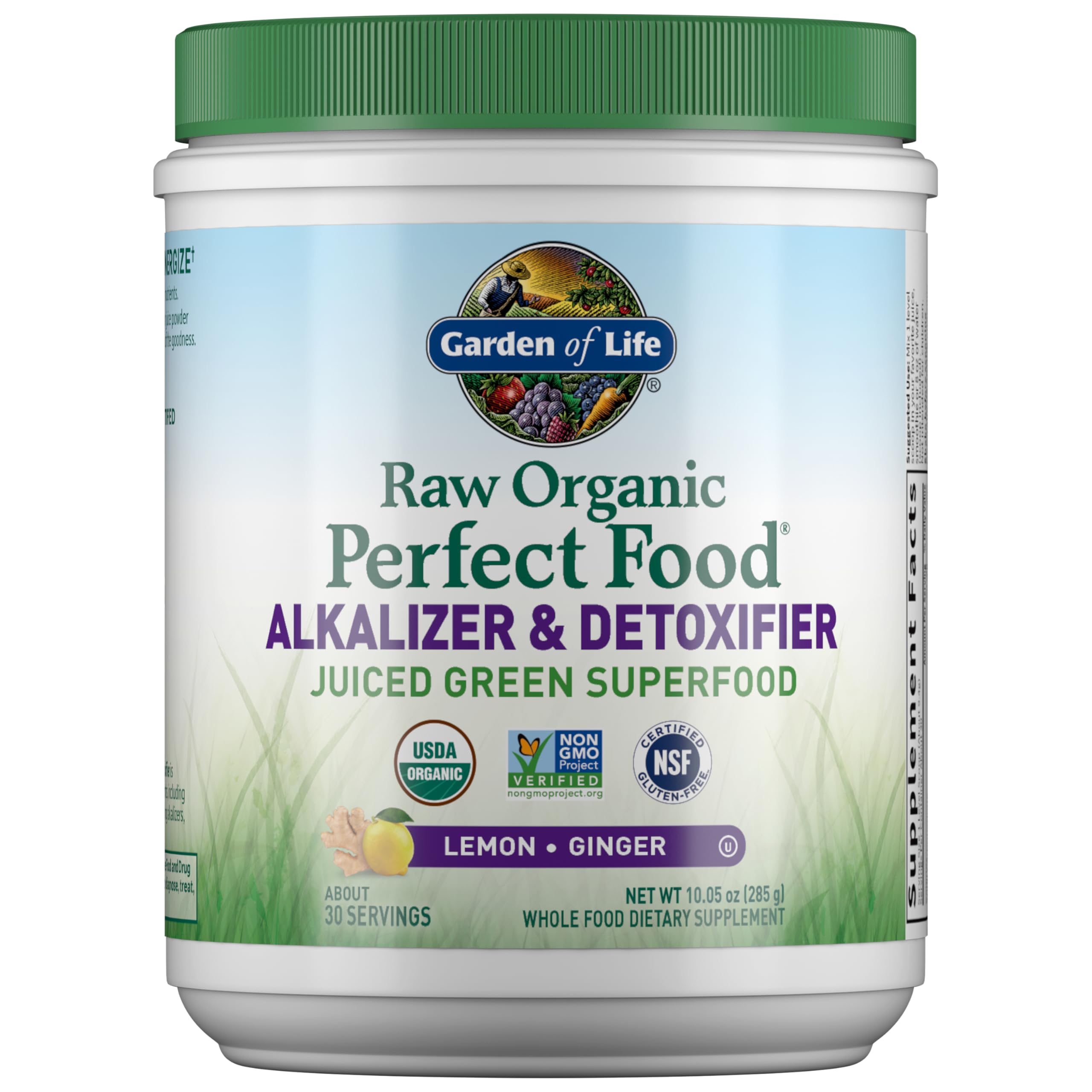 Garden of Life Raw Organic Perfect Food Alkalizer and Detoxifier, Lemon Ginger Flavored Superfood Powder Supplement, 30 Servings Garden of LifeAu supplements