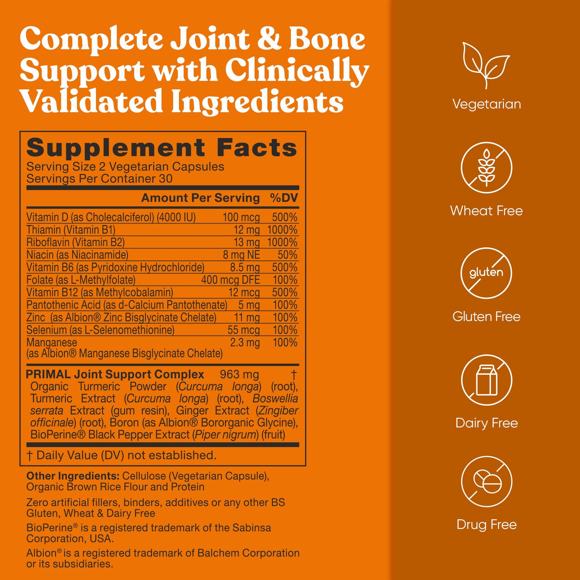 Primal Joint & Mobility Support - Advanced Joint Support Supplement for Women and Men - Turmeric, Boswellia, Ginger and Boron for Whole-Body Flexibility, Joint Health & Comfort - 60 Veg Soft Capsules Eu NaturalAu supplements