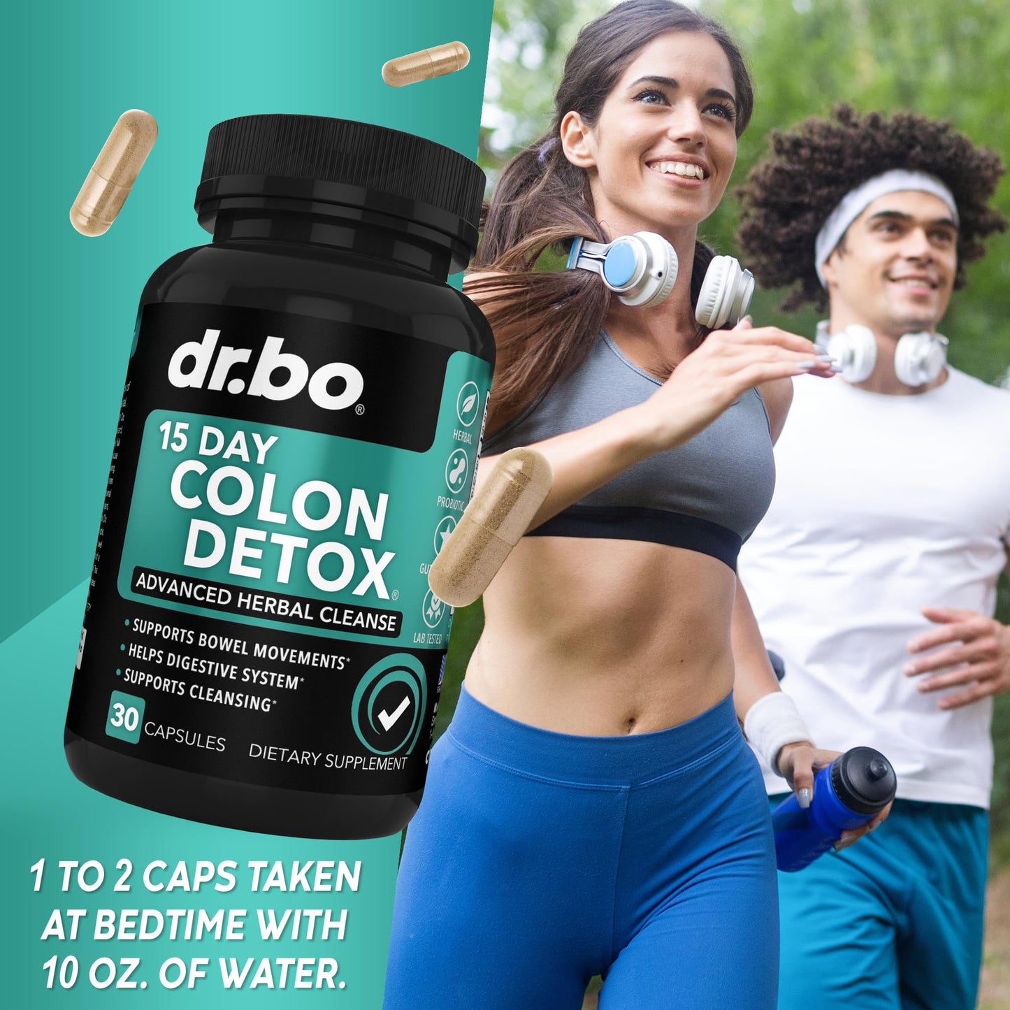 Colon Cleanser Detox for Weight Flush - 15 Day Intestinal Cleanse Pills & Probiotic - Fast Natural Laxative for Constipation Relief - Bowel Movement Supplements for Stomach Bloating, Gut Loss Support DR. BOUS supplements