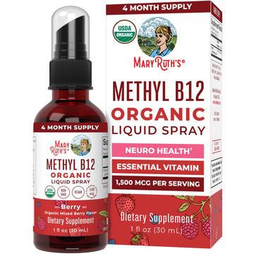 MaryRuth Organics Methyl B12 Spray | 1,500 mcg B12 Per Serving | Methylcobalamin | Energy Metabolism | Nervous System Support | Neuro Health | Vegan | Gluten Free | Sugar Free | 1 Fl Oz MARYRUTH'SUS supplements