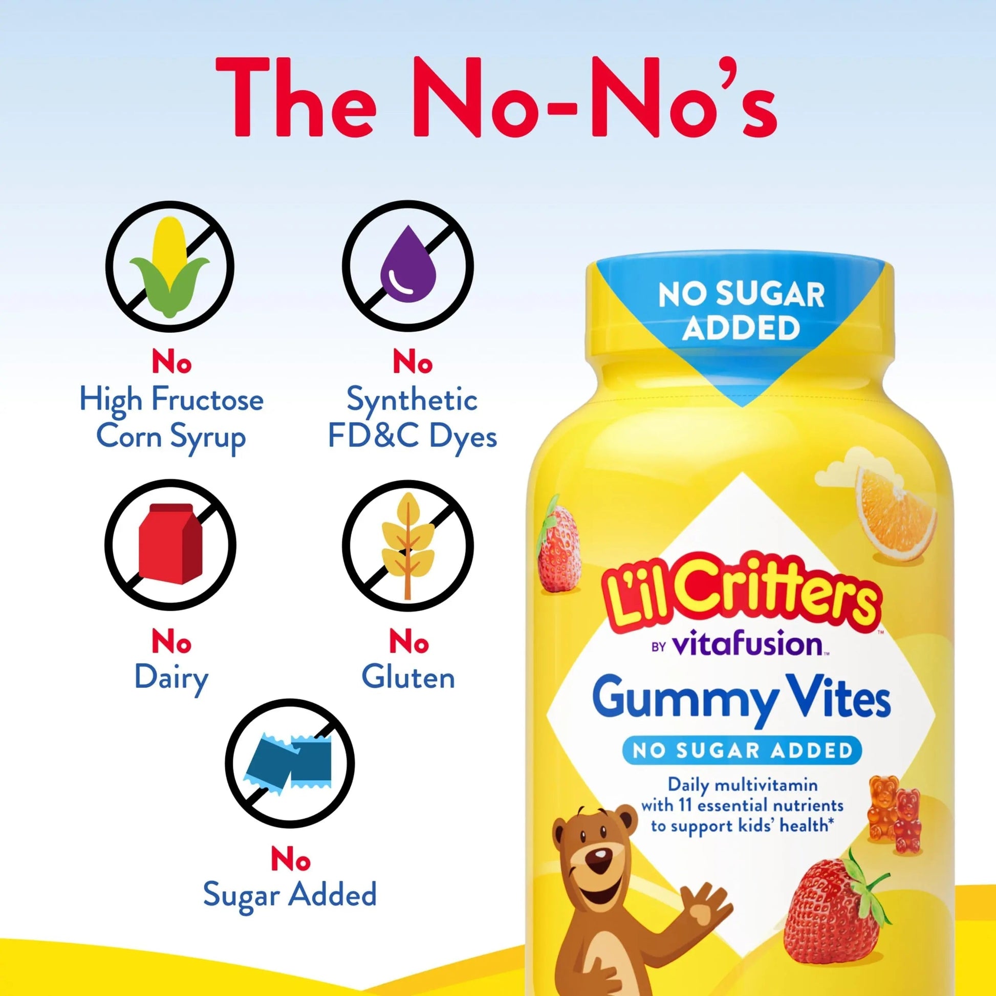 L’il Critters Gummy Vites No Sugar Added Daily Gummy Multivitamin for Ages 2+ Toddlers & Kids, Vitamin C, D3 for Immune Lil CrittersAu supplements