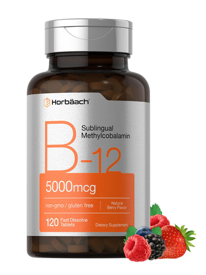Horbäach B12 Sublingual Methylcobalamin | 5000mcg | 120 Fast Dissolve Tablets HorbäachUS supplements