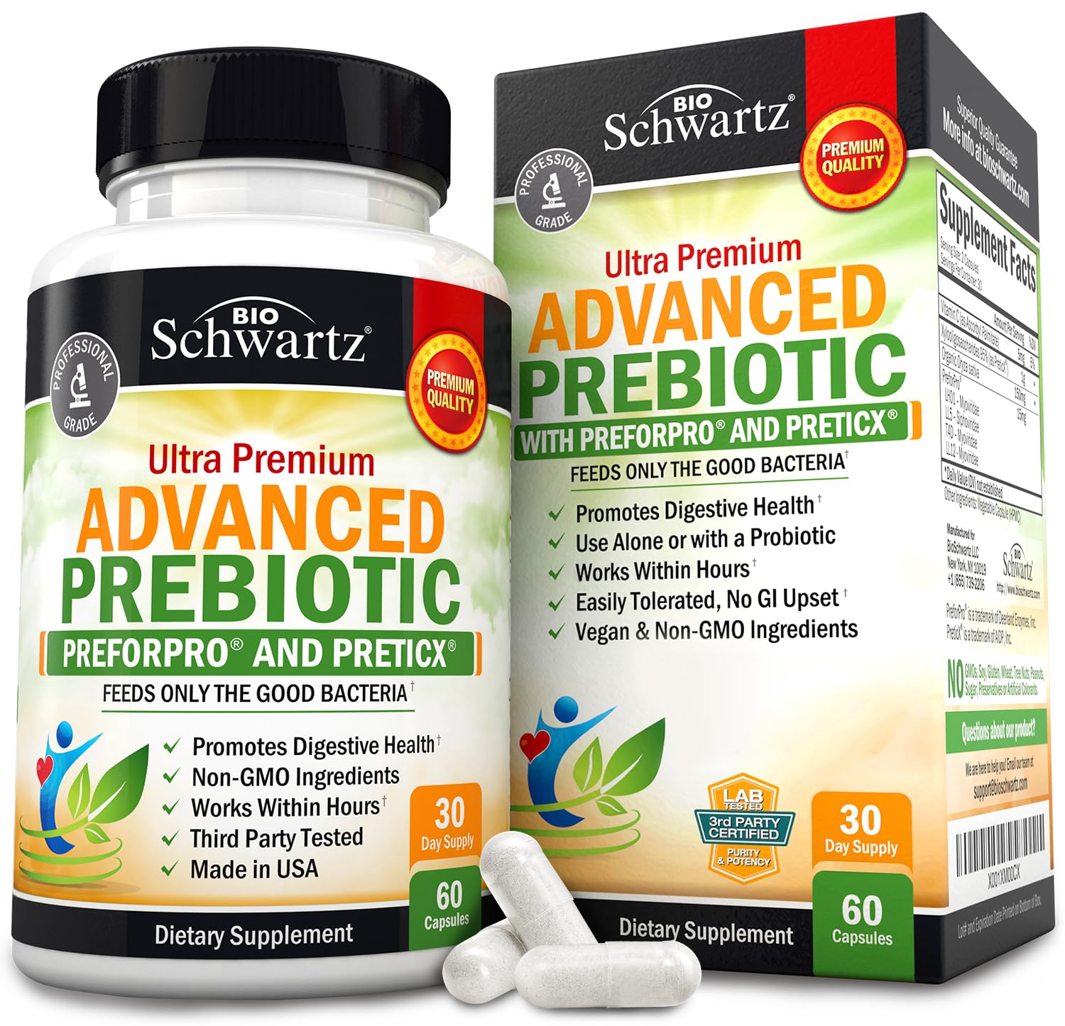 Prebiotics for Advanced Gut Health - Immune System Support & Dietary Fiber BioSchwartzAu supplements
