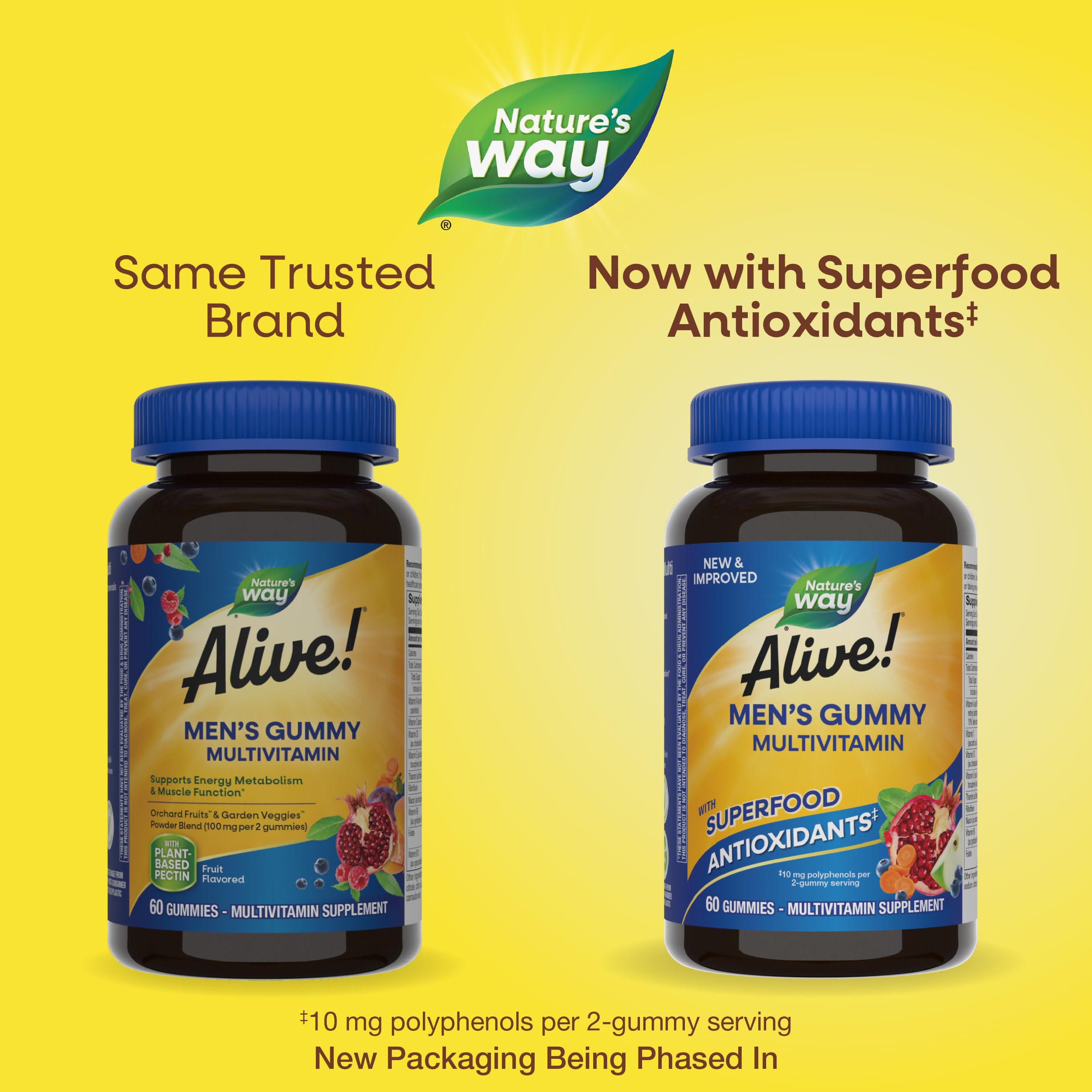 Nature's Way Alive! Men's Multivitamin Gummies, Supports Energy Metabolism*, Muscle Function*, Superfood Antioxidants(1) Nature's WayAu supplements
