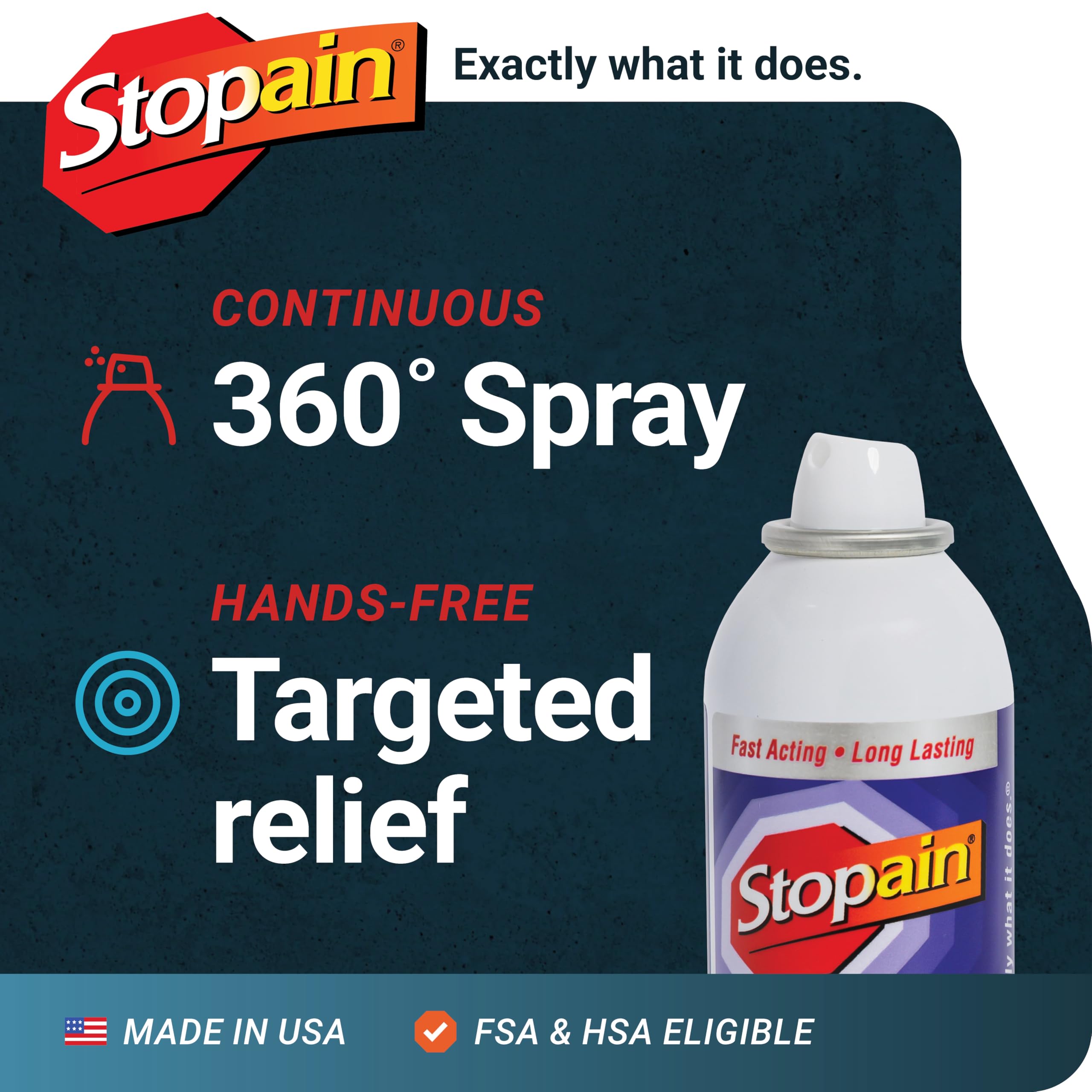 Stopain Pain Relief Spray 4oz (2 Pack) USA Made, Max Strength Fast Acting with MSM, Glucosamine, Menthol for Arthritis, Lower Back, Neck, HSA FSA Approved Topical Analgesic Products StopainAu supplements