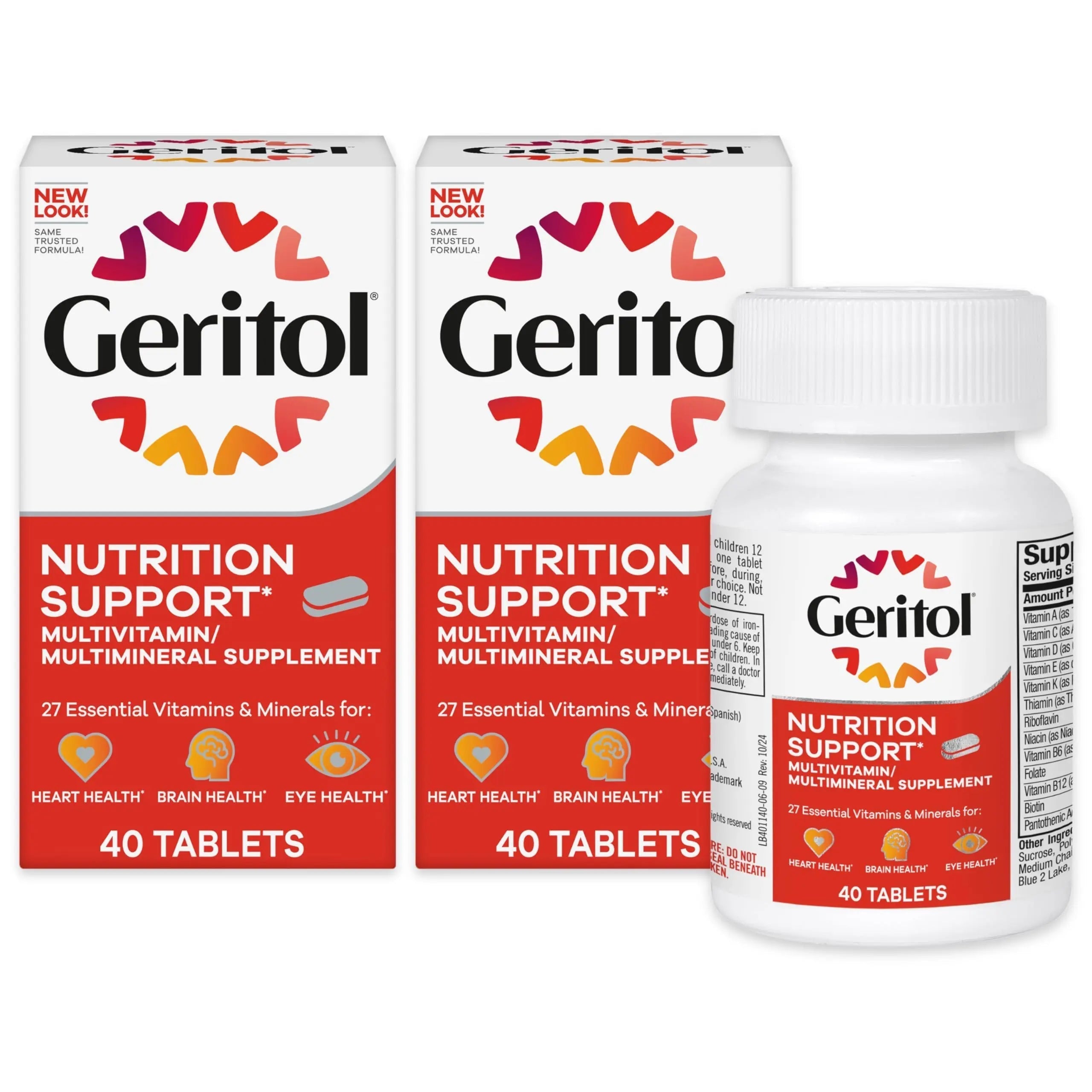 Geritol, Multivitamin Supplement, Contains Antioxidants, Vitamins B, C, E & D and Iron, 27, Minerals, Gluten-Free GeritolAu supplements