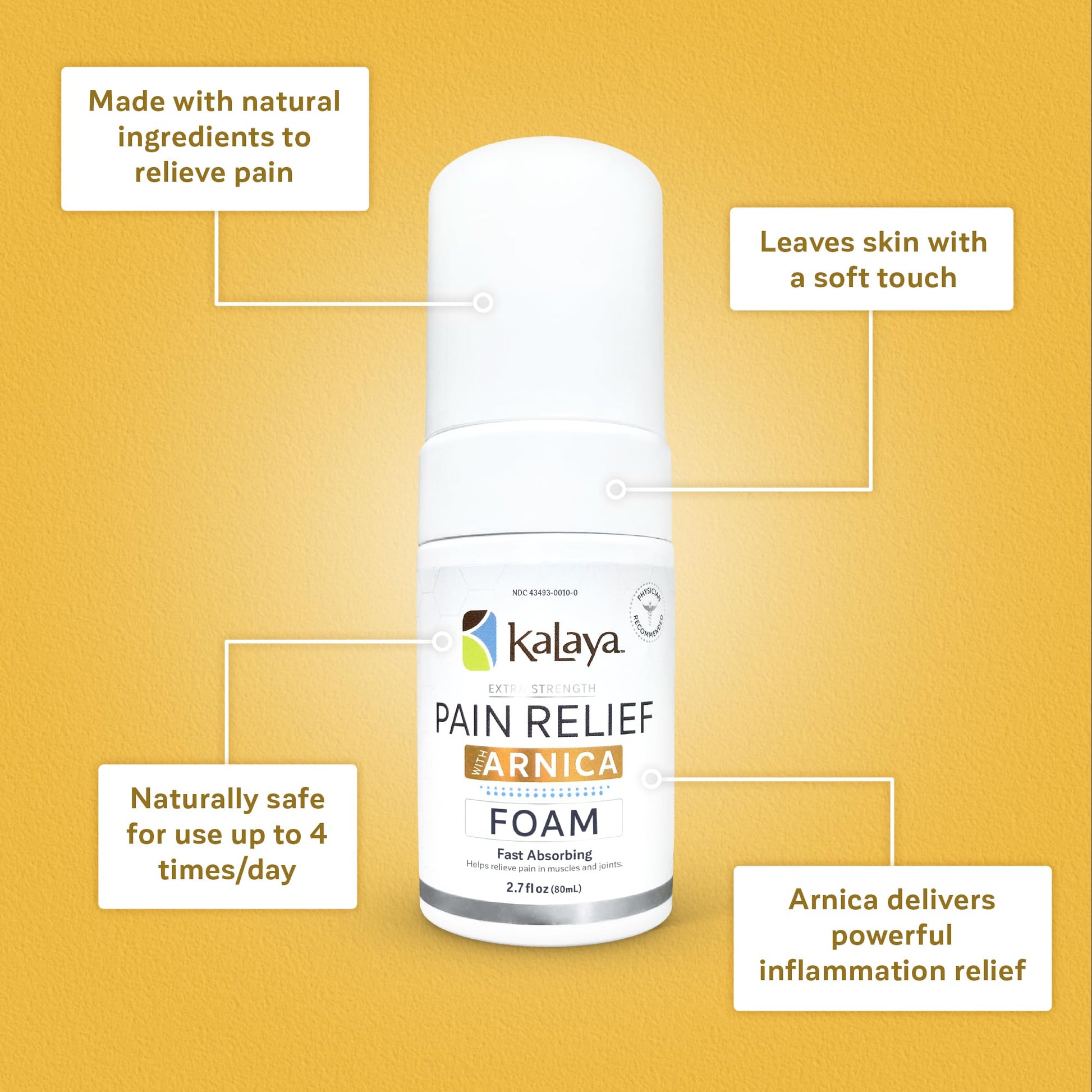 Kalaya Naturals Extra Strength Pain Relief Foam with Arnica - Supports Pain Relief in Muscle & Joints (2.7 Ounces) Kalaya NaturalsAu supplements