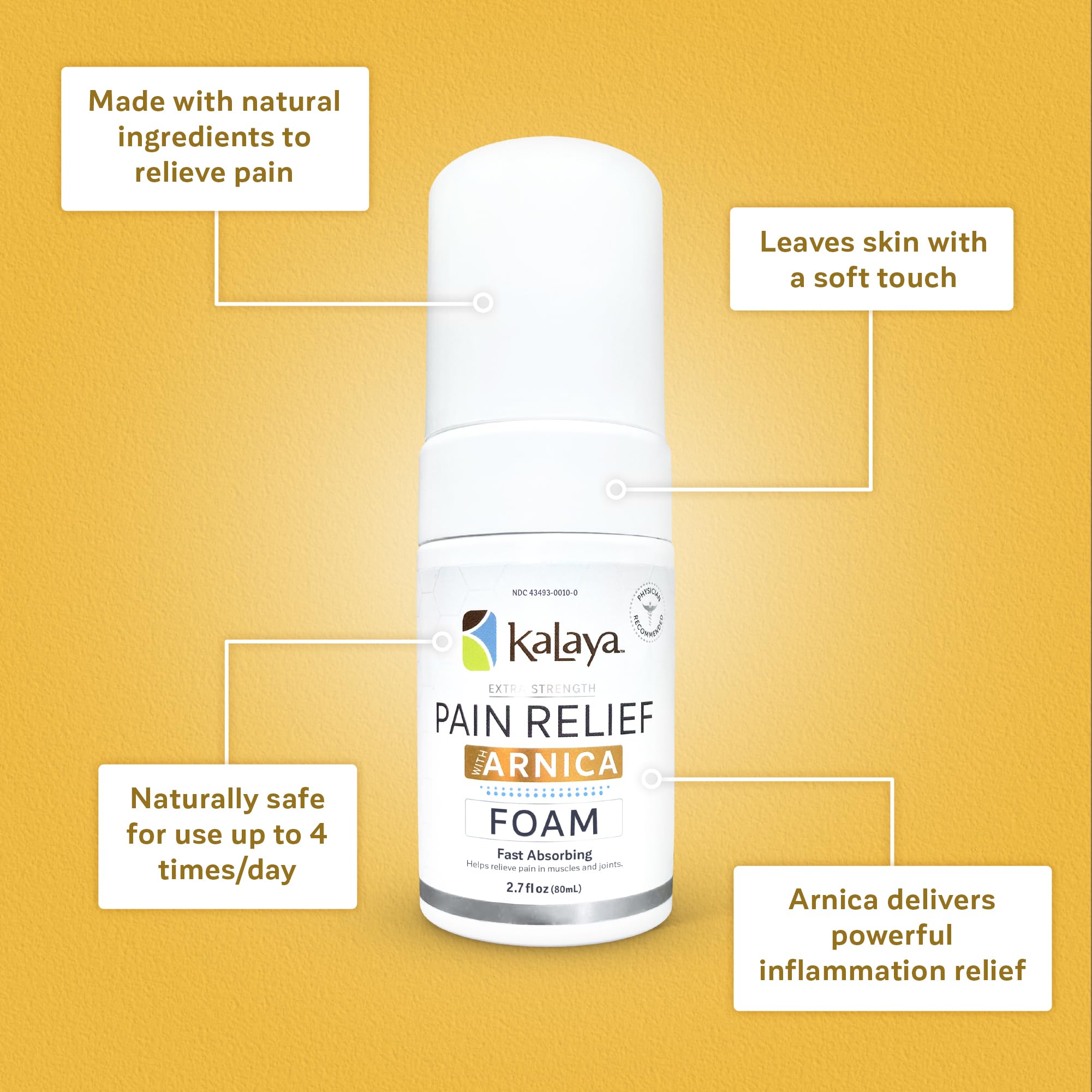 Kalaya Naturals Extra Strength Pain Relief Foam with Arnica - Supports Pain Relief in Muscle & Joints (2.7 Ounces) Kalaya NaturalsAu supplements