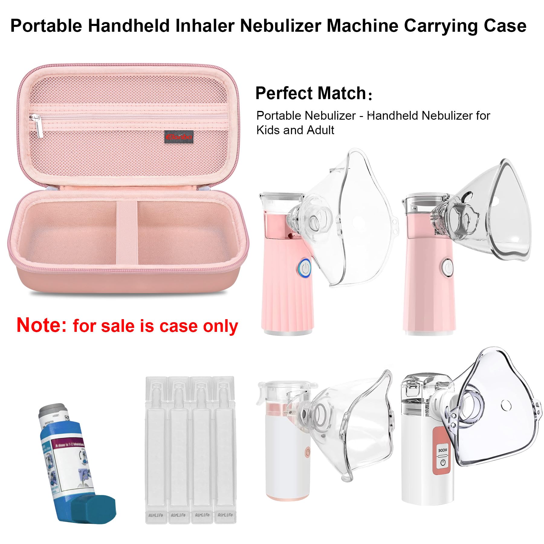 Elonbo Carrying Case Compatible with Portable Handheld Inhaler Nebulizer Machine ElonboUS supplements
