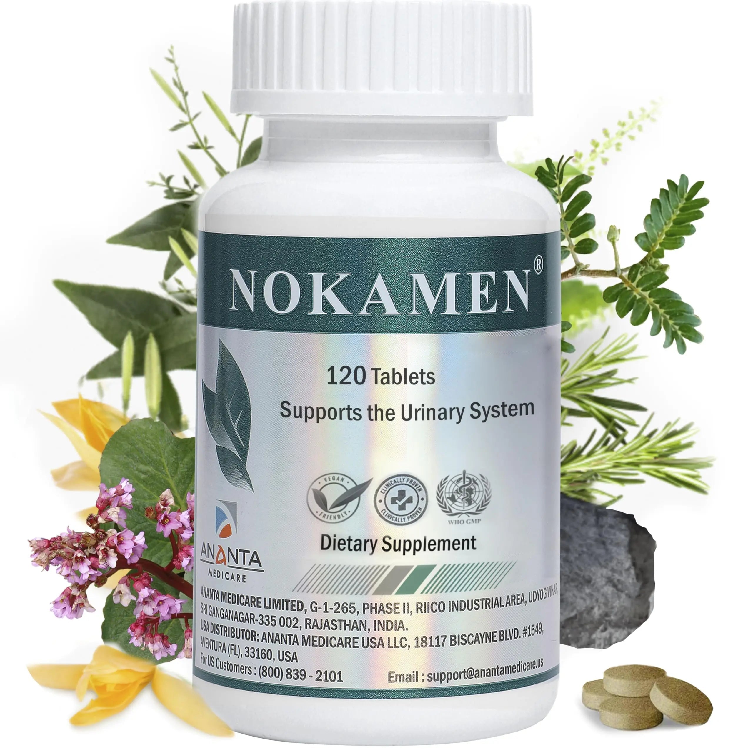 Ananta Medicare USA NOKAMEN – Kidney & Urinary Tract Support Herbal Formula, 120 Tabs Ananta Medicare USAAu supplements