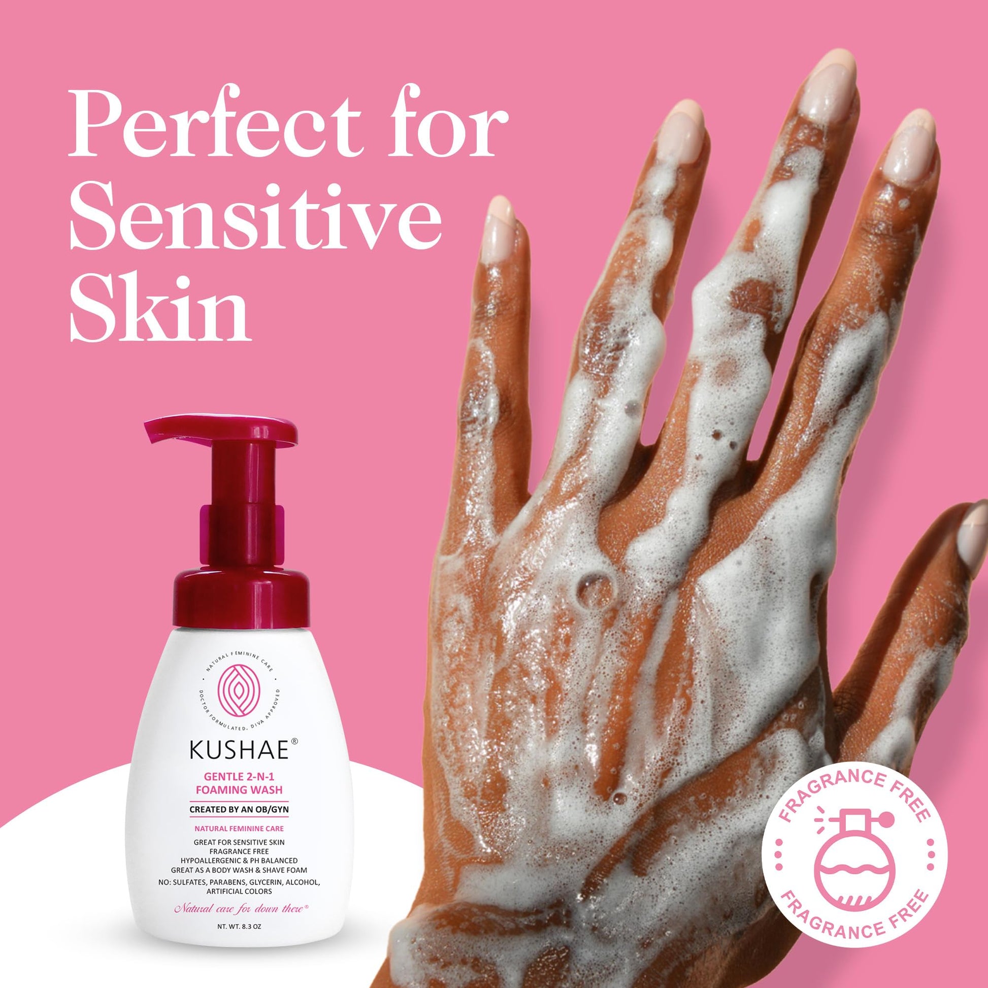 Kushae Gentle 2-in-1 Foaming Wash, pH Balance Feminine Wash for Optimal Hygiene KushaeAu supplements
