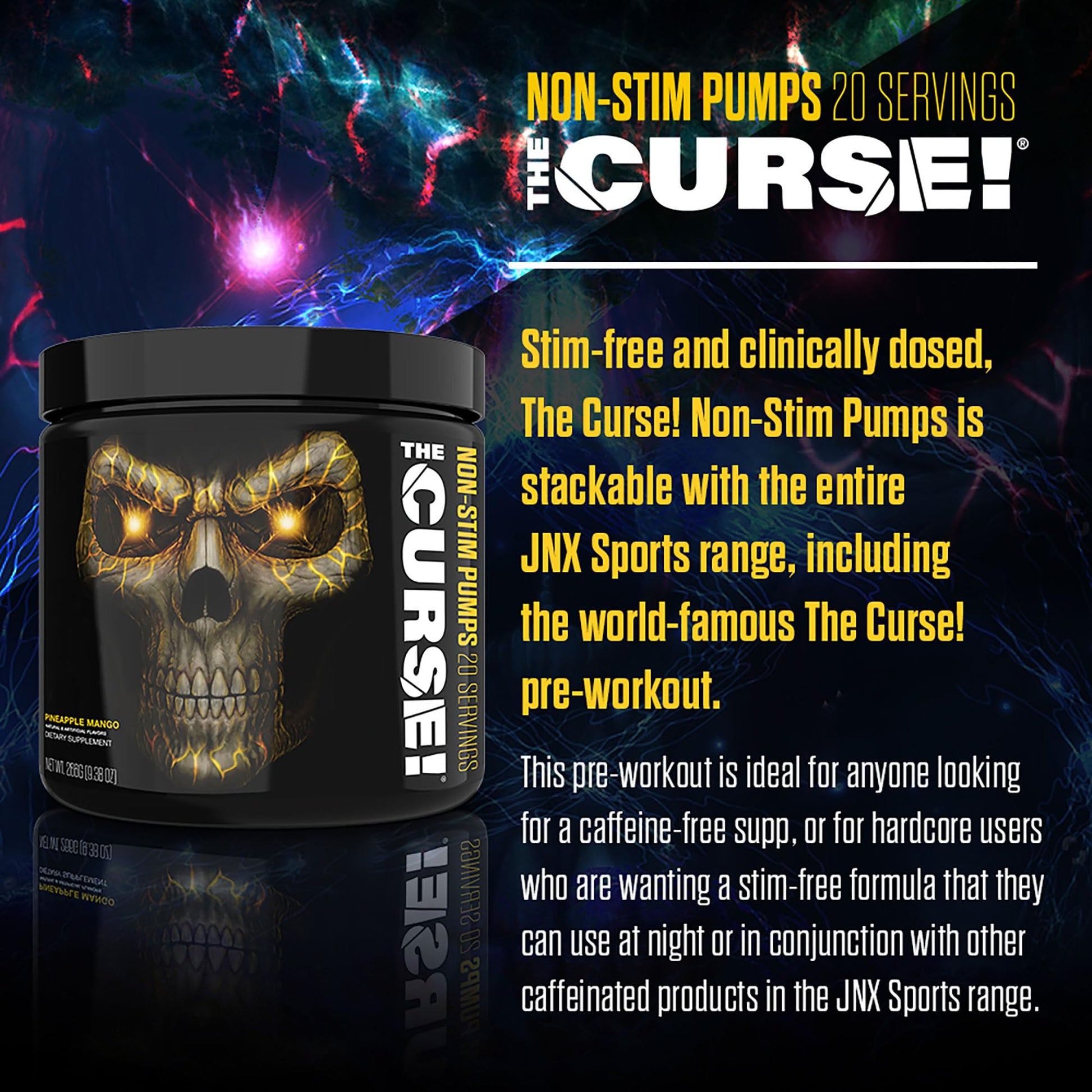 THE CURSE! JNX Sports Non-Stim Pumps Pre-Workout Supplement - Maximum Power THE CURSE!Au supplements