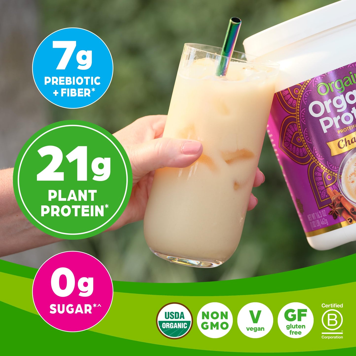 Orgain Organic Vegan Protein Powder, Chai Latte - 21g Plant Based Protein, Gluten Free OrgainUS supplements