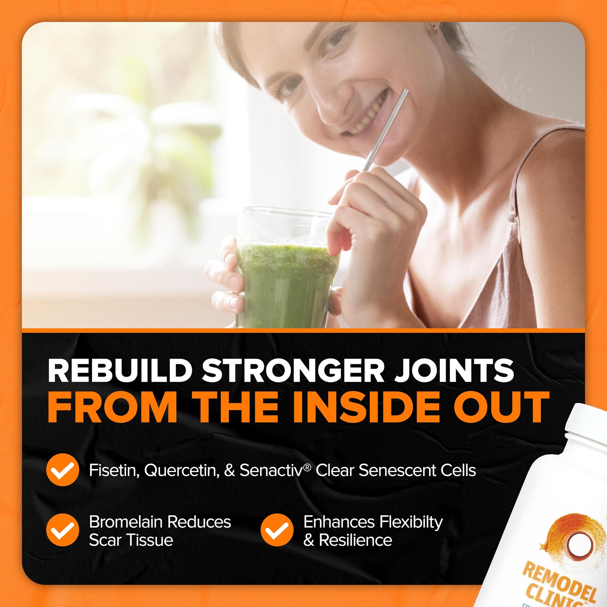SaltWrap Remodel Clinic - Joint Remodeling Supplement for Senescent Cell Removal and Scar Tissue - Improve Mobility, Reduce Connective Tissue Stiffness - Fisetin, Quercetin, Bromelain - 60 Capsules SaltWrapAu supplements