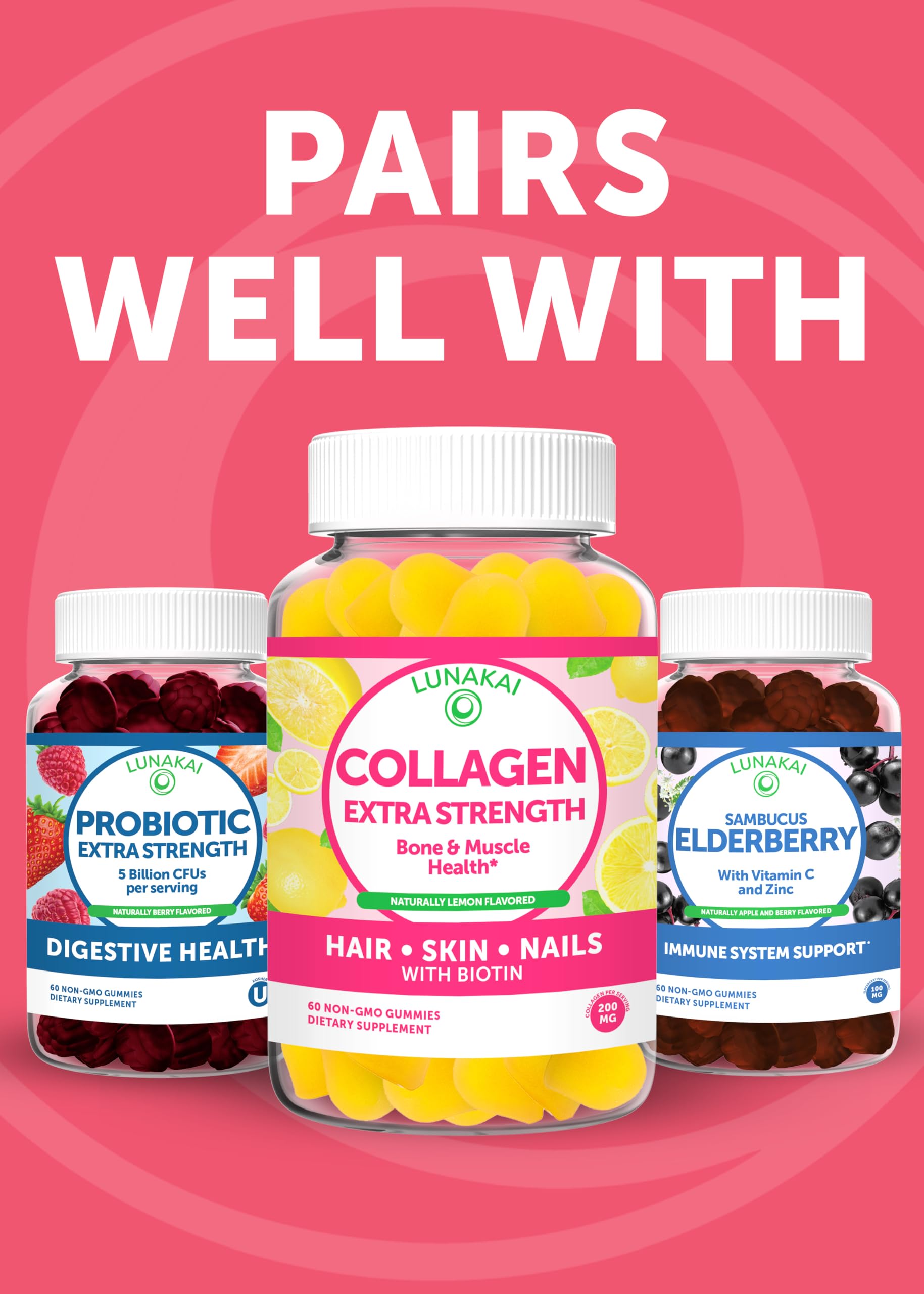 Lunakai USA Made Womens Multivitamin Gummies – Delicious Daily 16 Multi Vitamins for Women – Wellness, Energy & Essential Health Support, 60ct LunakaiAu supplements