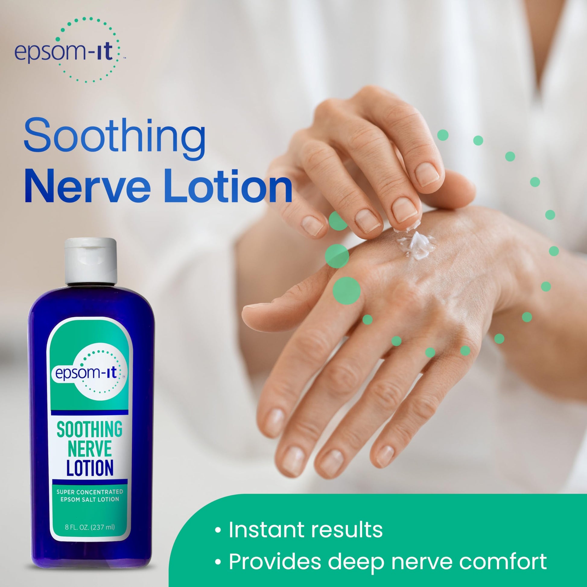 Epsom-It Soothing Nerve Lotion - Epsom Salt Magnesium Lotion, Topical Magnesium Cream with Capsaicin & Arnica to Provide Comfort for Legs, Knee and Feet, 8.0 oz., 2-Pack EPSOM-ITAu supplements