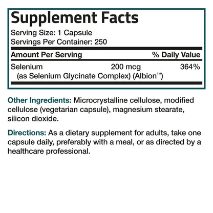 Bronson Selenium 200 mcg – Yeast Free Chelated Amino Acid Complex - Essential Trace Mineral with Superior Absorption BronsonUS supplements