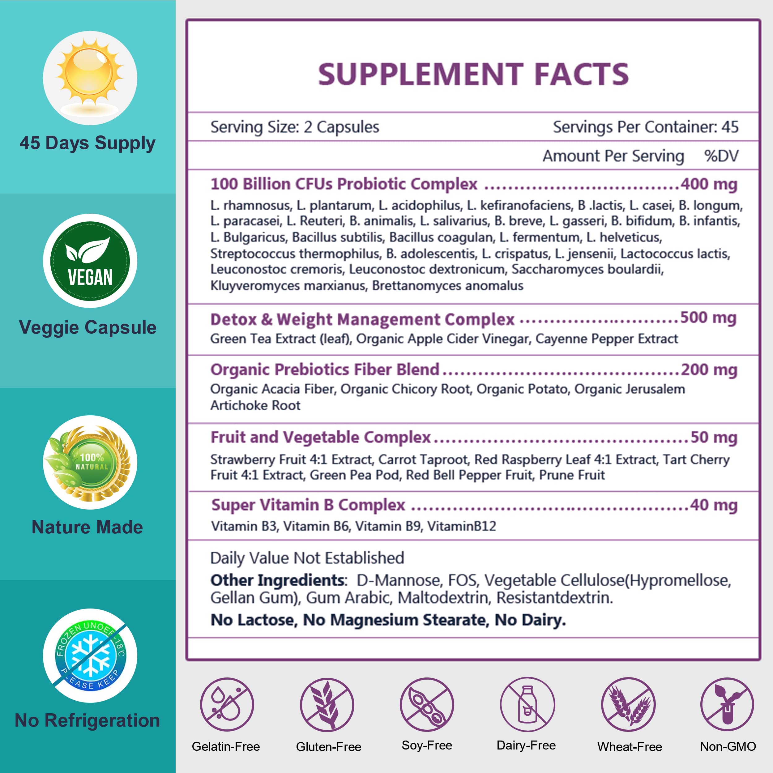 Probiotics for Women-Men-Kids Digestive Health, Prebiotics and Probiotics for Women NATURE TARGETAu supplements