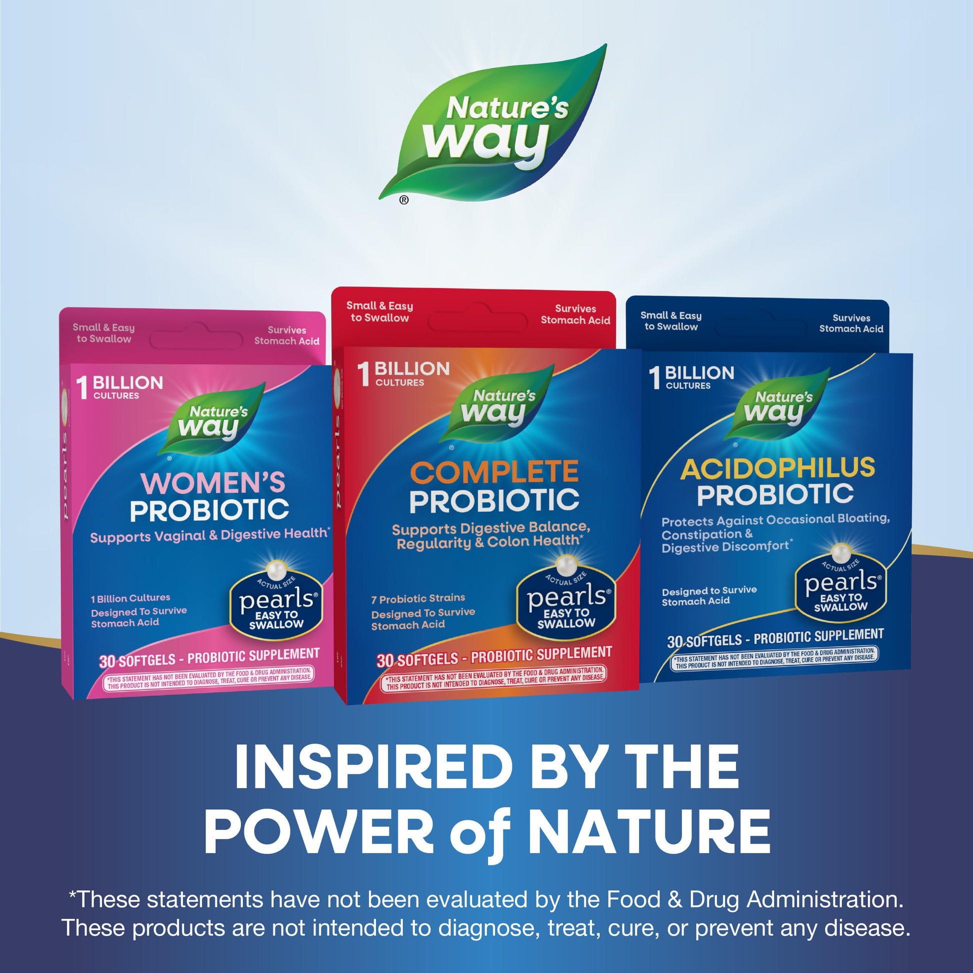 Nature's Way Complete Probiotic Pearls, Supports Digestive Balance*, 1 Billion Live Cultures, Supplement for Men and Women, No Refrigeration Required, 30 softgels Nature's WayAu supplements