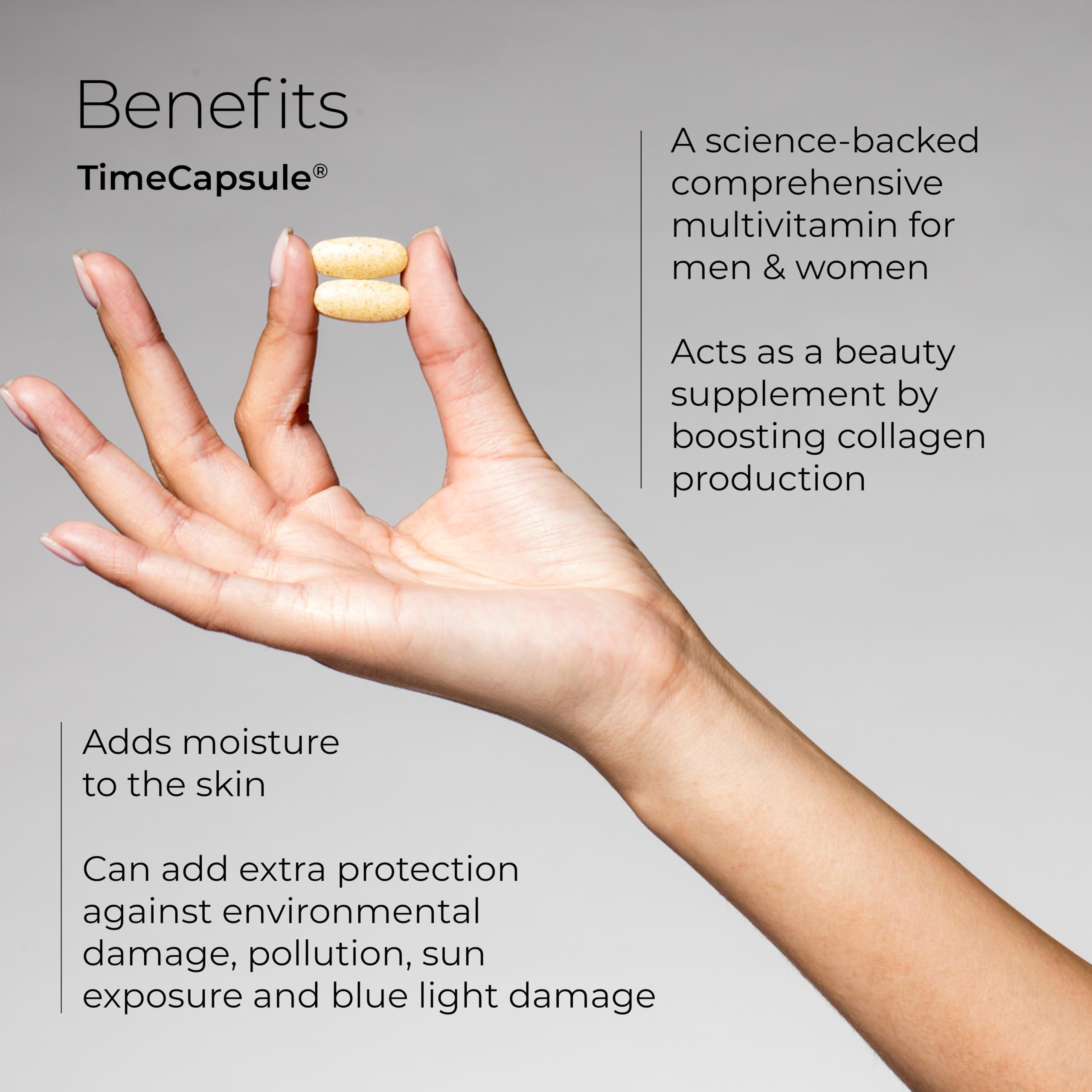 Hush & Hush TimeCapsule Multivitamin, Women's Multivitamin, Men's Multivitamin, Clean Nutraceuticals Supplements That Contains Hyaluronic Acid Hush & HushUS supplements