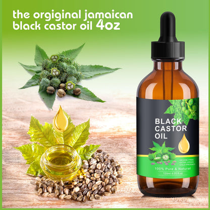 PAVAROP Jamaican Black Castor Oil, Organic Black Castor Oil Cold Pressed in Glass Bottle PAVAROPUS supplements