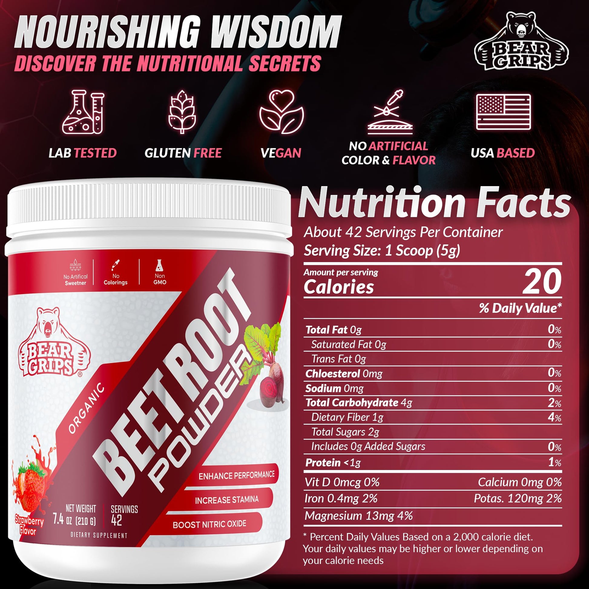 Organic Beet Root Powder - Nitric Oxide Supplement Super Food Beets Supplements Bear GripsAu supplements
