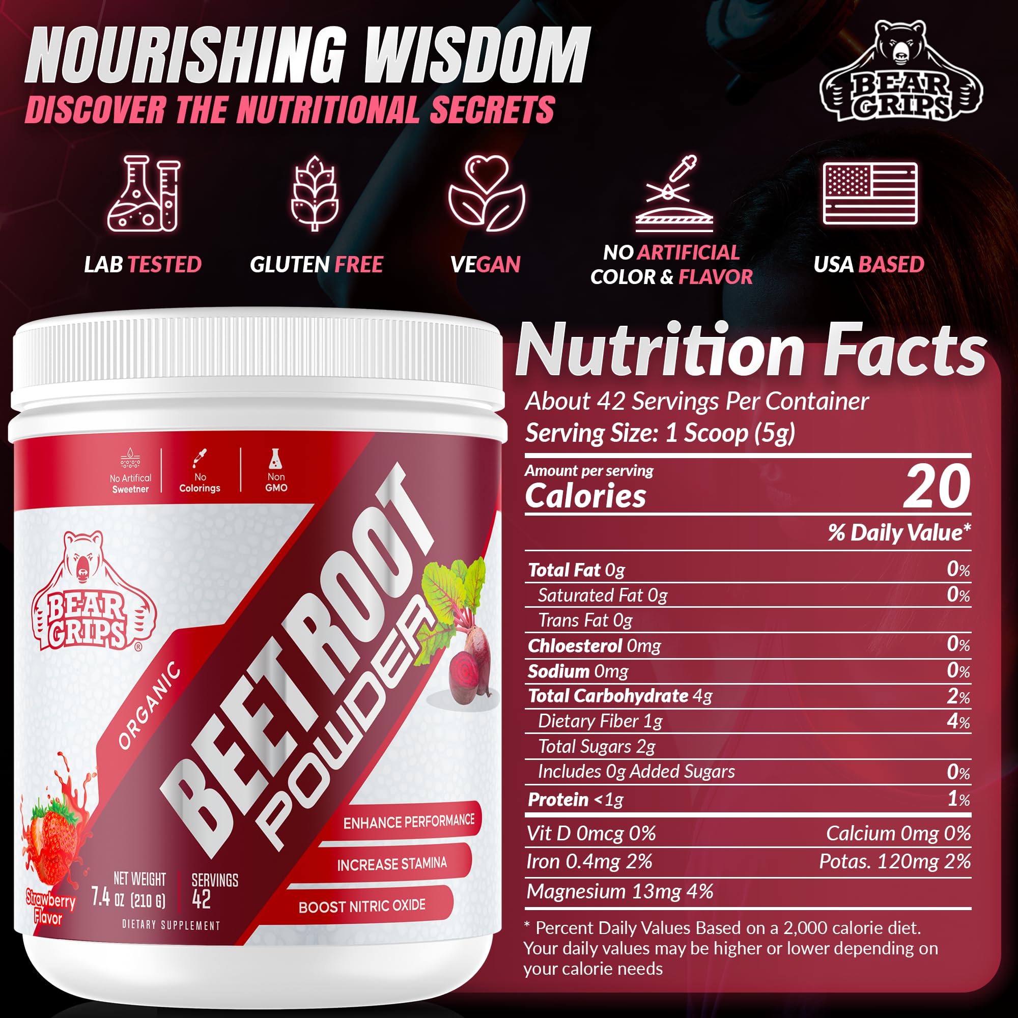 Organic Beet Root Powder - Nitric Oxide Supplement Super Food Beets Supplements Bear GripsAu supplements