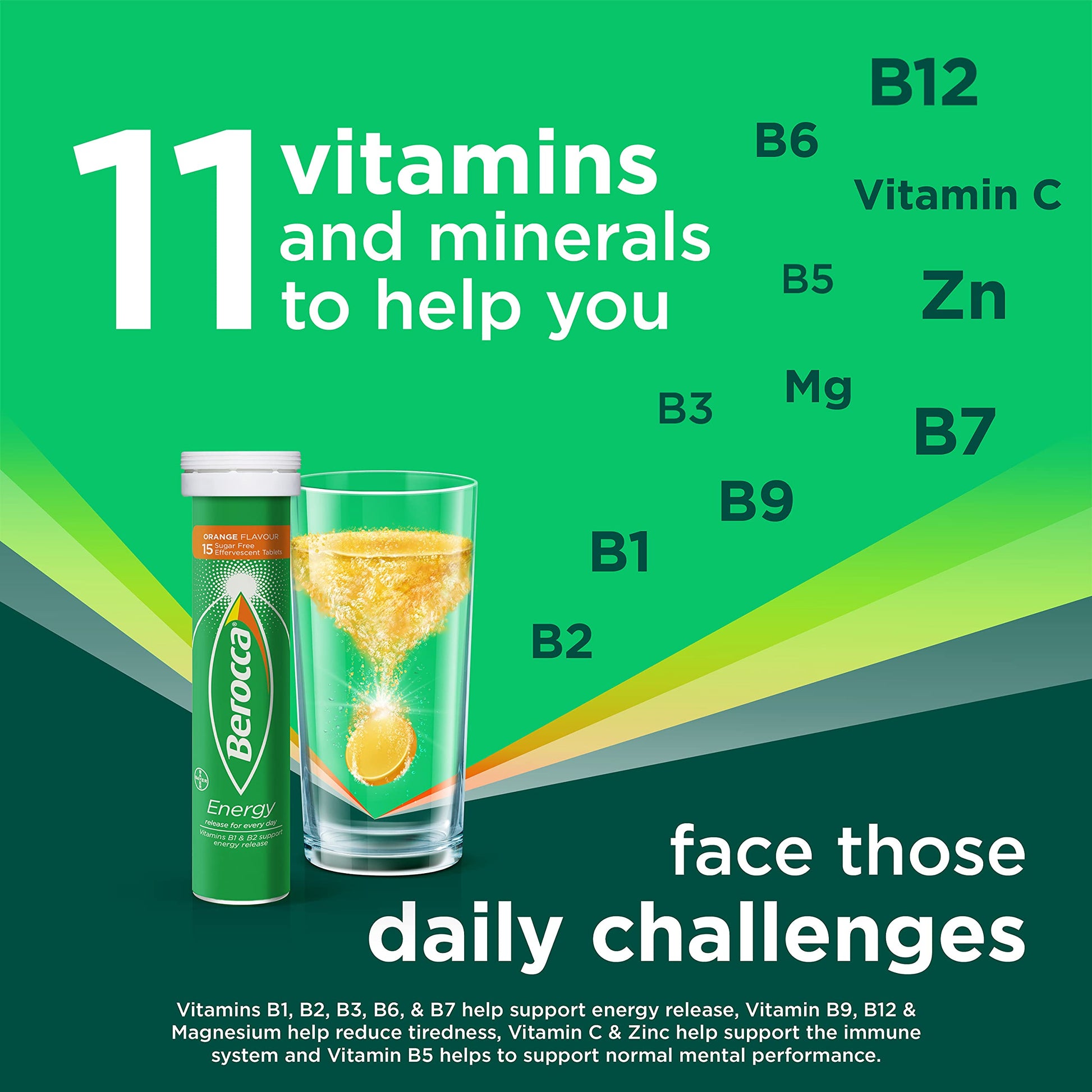 Berocca Vitamin C Effervescent Tablets, with Magnesium, Vitamin B12 and Vitamin B BeroccaUS supplements
