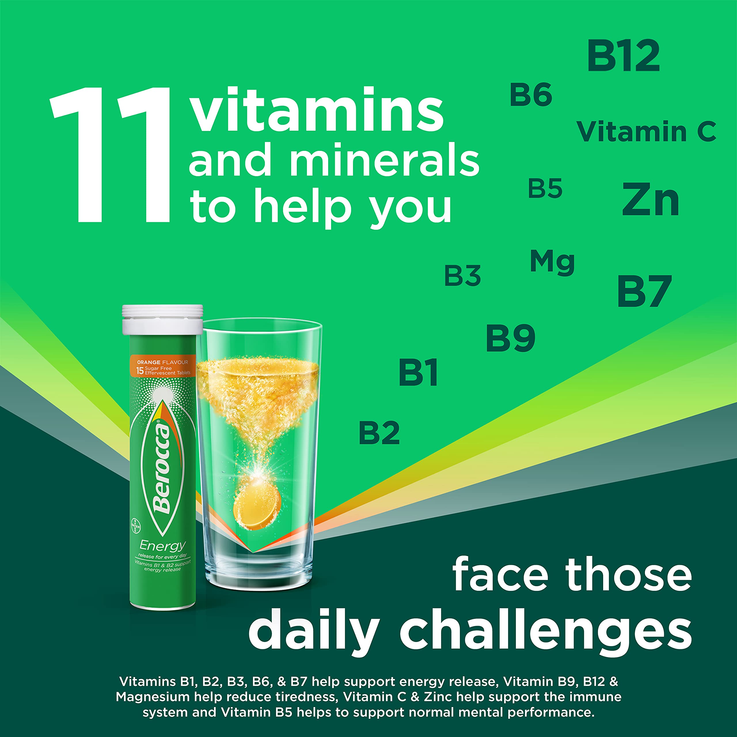 Berocca Vitamin C Effervescent Tablets, with Magnesium, Vitamin B12 and Vitamin B BeroccaUS supplements