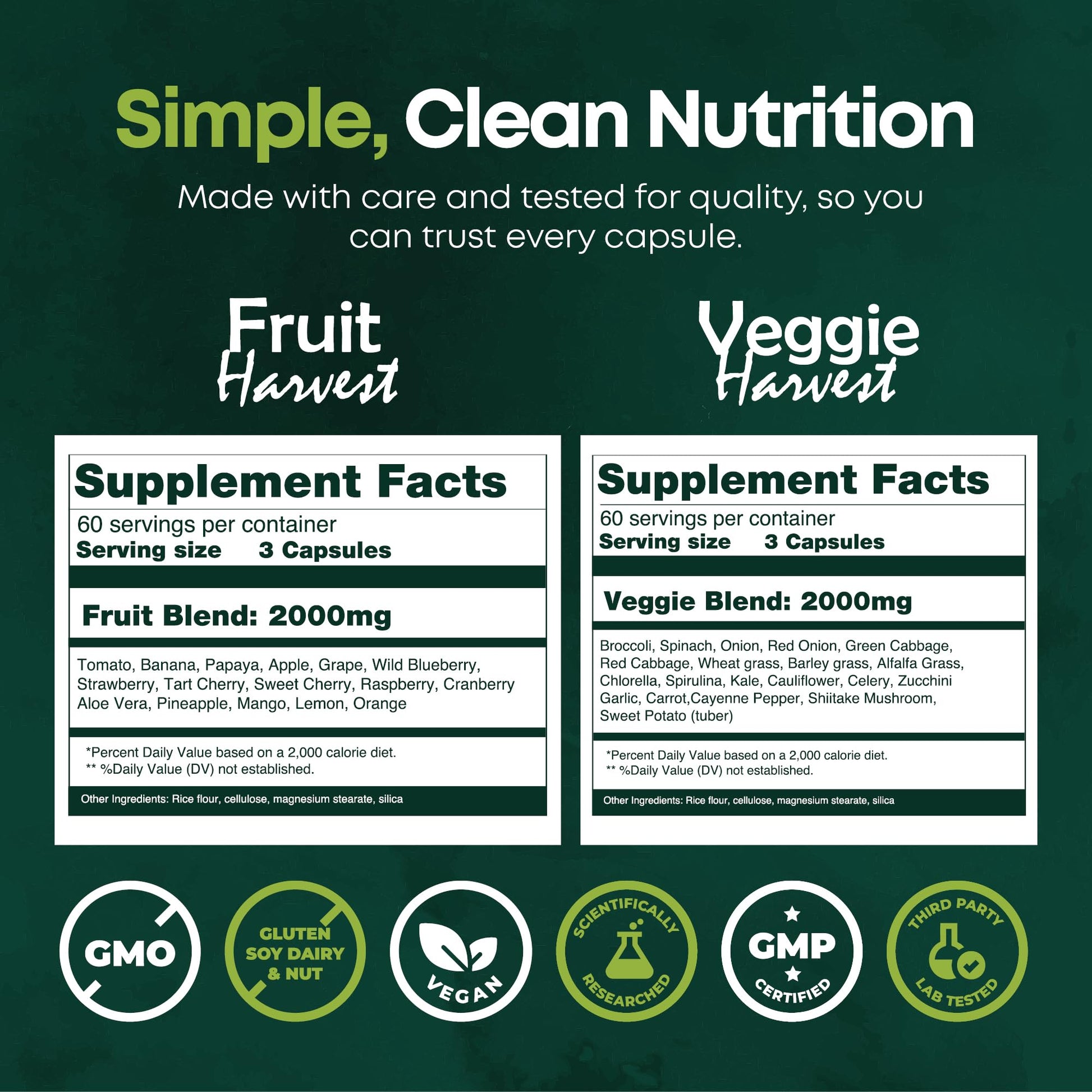 Supermed Research Fruits and Vegetables Supplements – 2 Pack Combination Fruit & Veggies Supplement – Whole Food Vitamins & Minerals for Adults – Superfood Veggie Vitamins for Adults (180 x 2, 360 Ct) Supermed ResearchAu supplements
