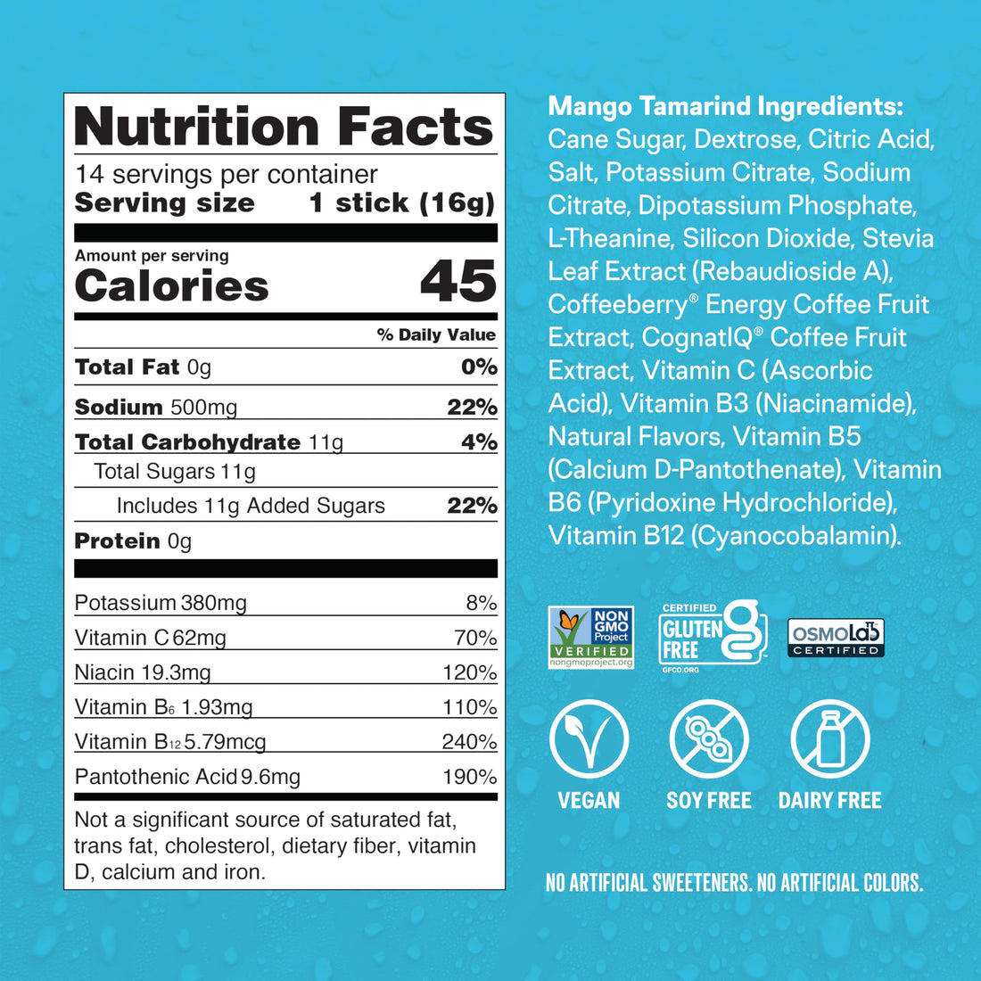 Liquid I.V.® Hydration Multiplier +Energy - Mango Tamarind | Electrolyte Powder Drink Mix | 1 Pack (14 Servings) Liquid I.V.US supplements