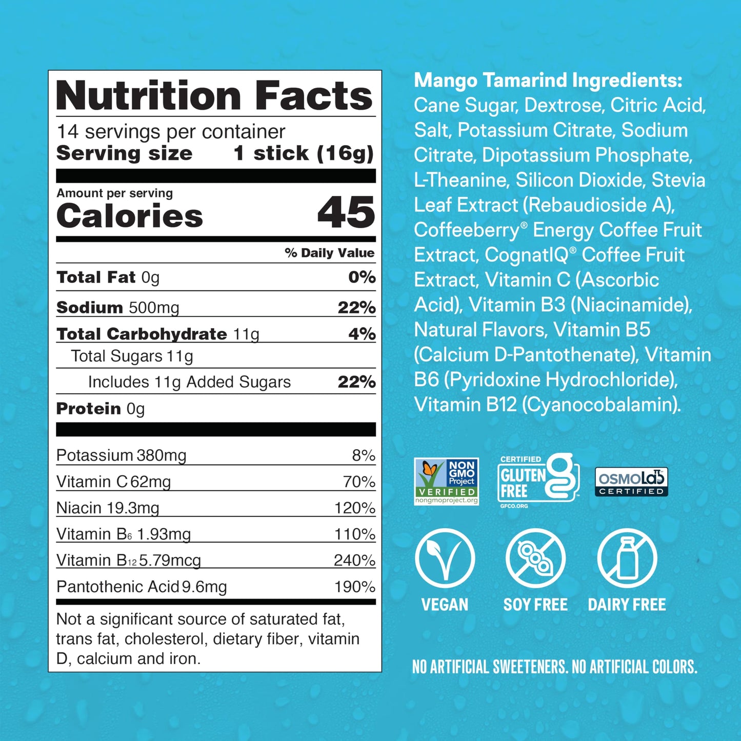 Liquid I.V.® Hydration Multiplier +Energy - Mango Tamarind | Electrolyte Powder Drink Mix | 1 Pack (14 Servings) Liquid I.V.US supplements