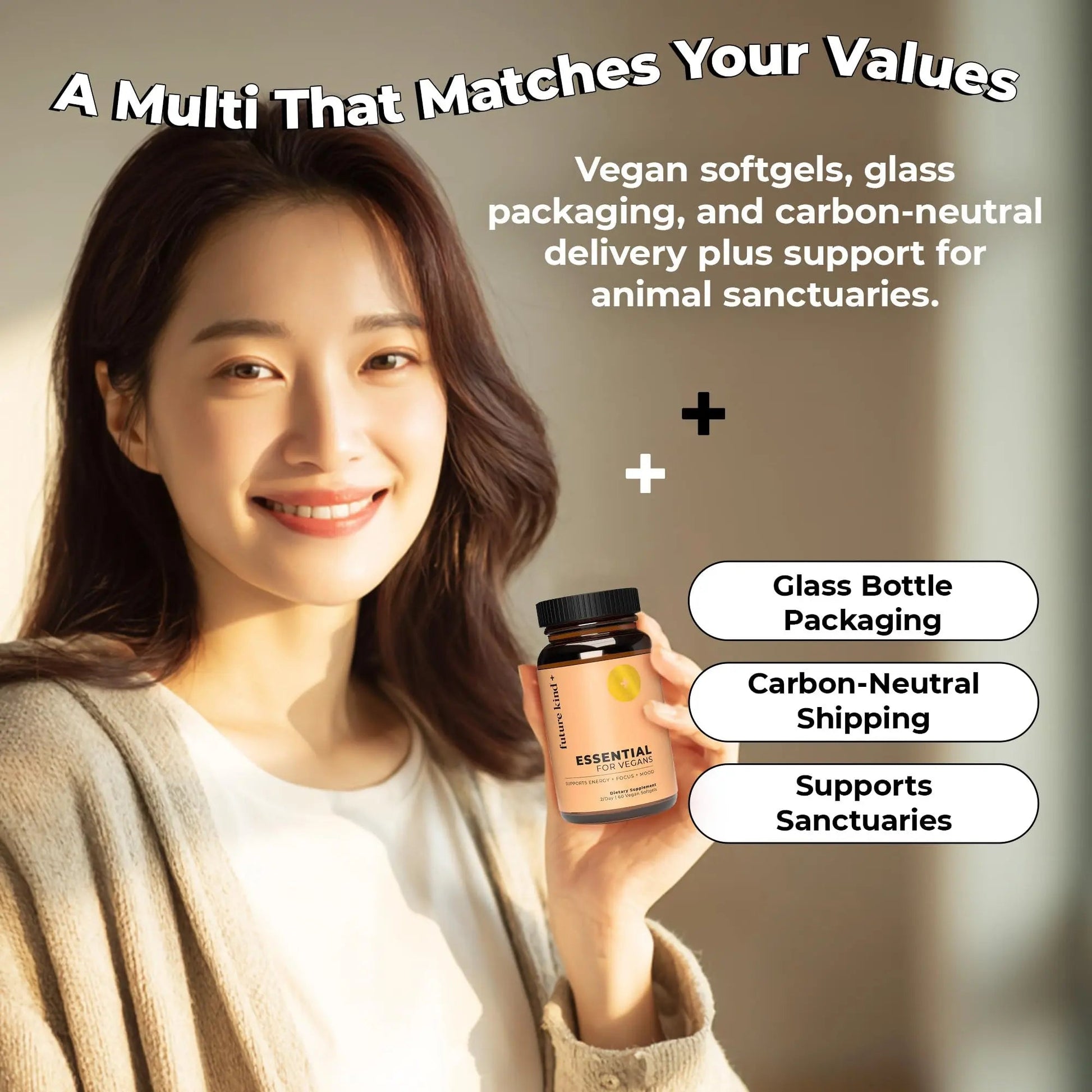 Future Kind 3 in 1 Daily Multivitamin - for Energy, Clarity, Active Wellness Support with B12, D3, and Algal Omega-3 - Essential Vegan Multivitamin for Women & Men Future KindAu supplements